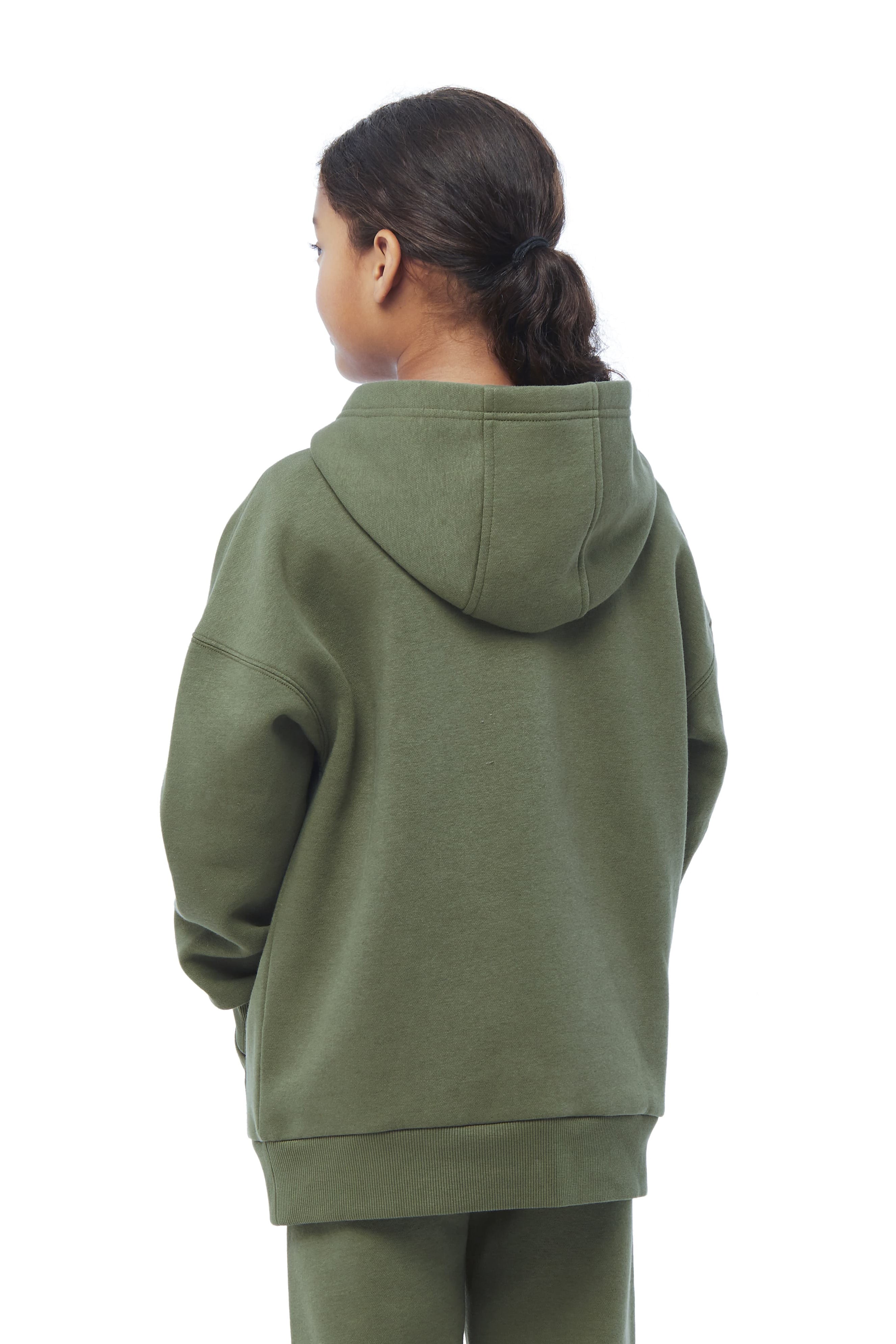 Kids Cooper fleece hoodie in olive