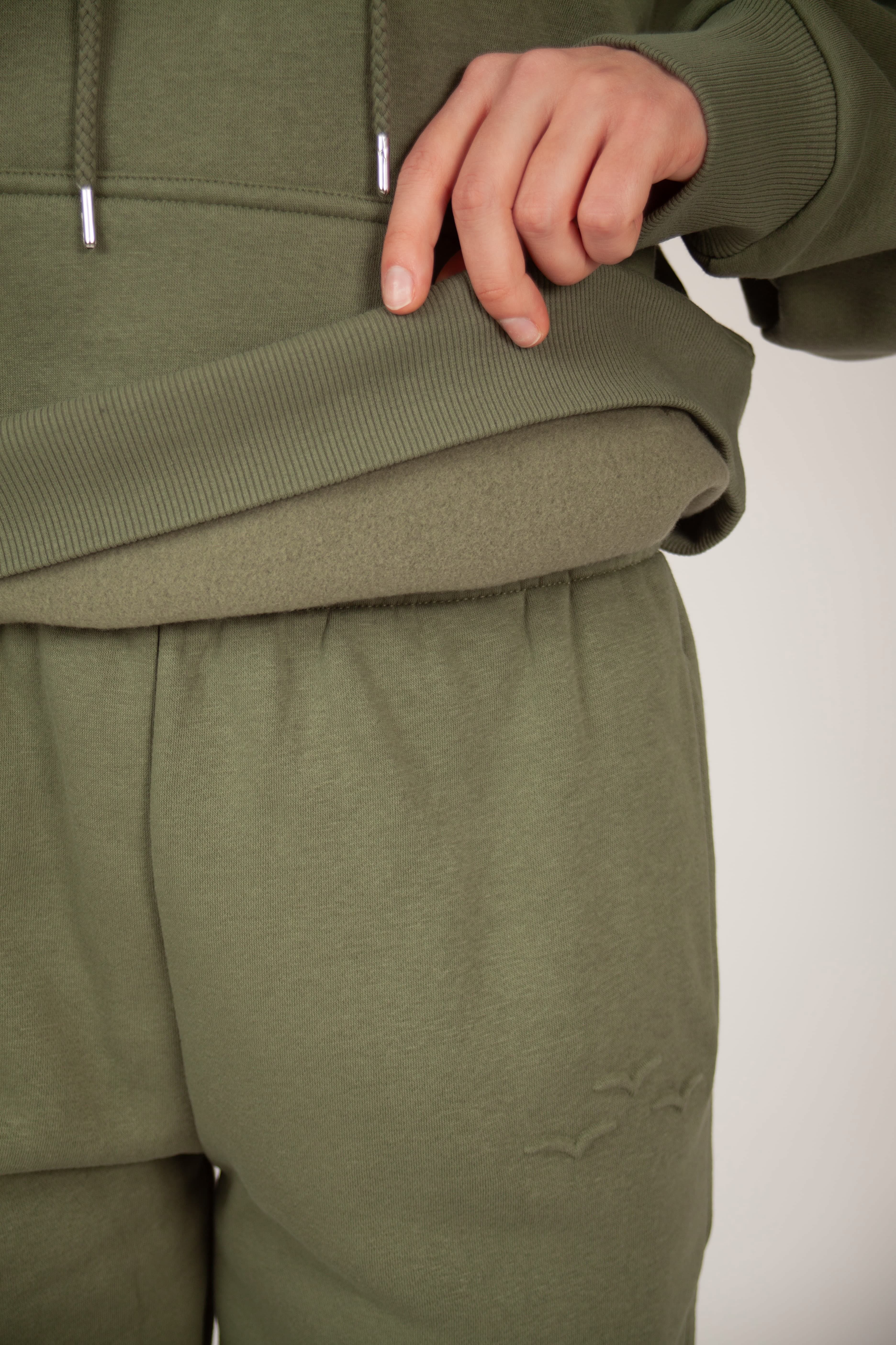 Fleece Oversized Hoodie in olive - Lazypants