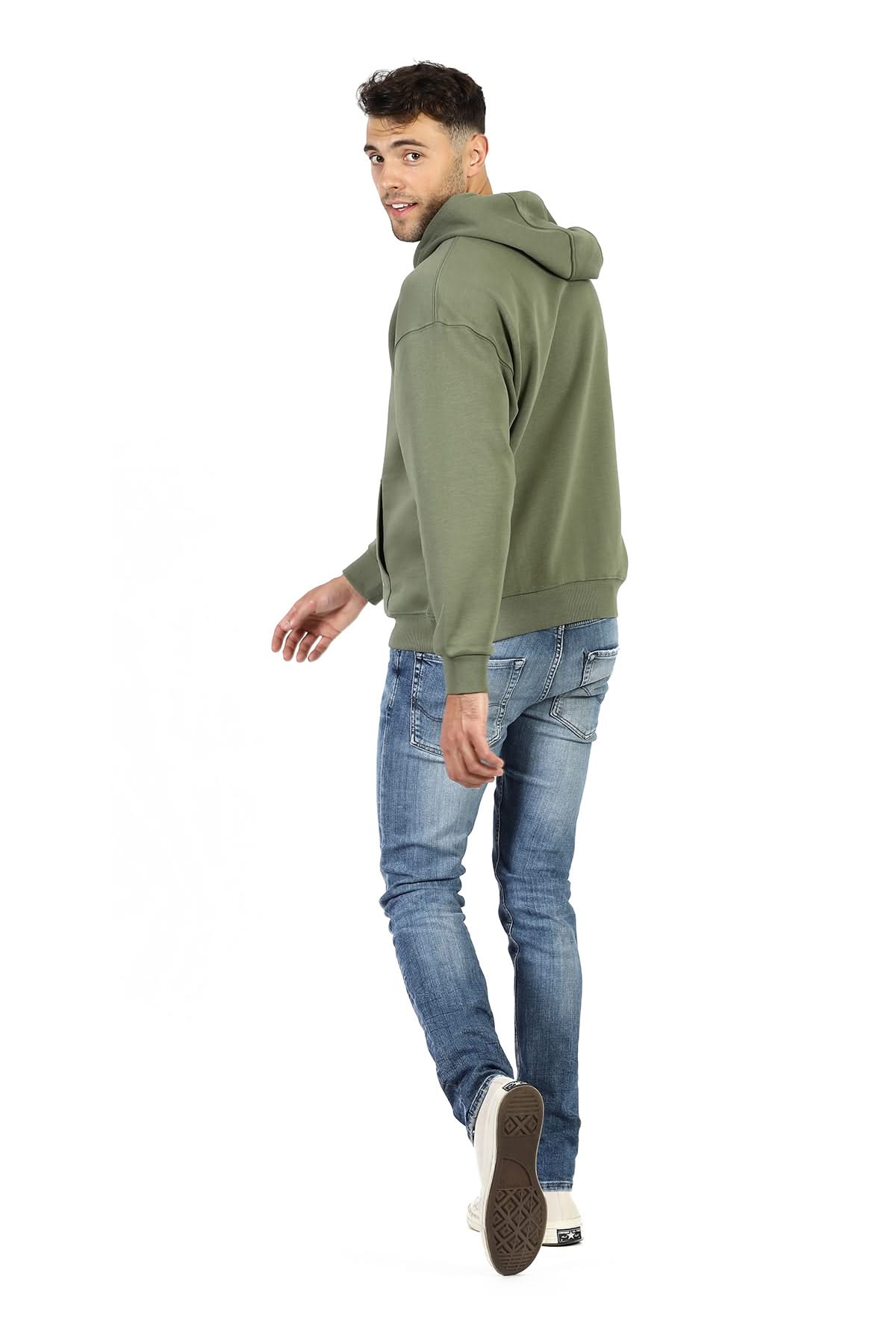 ***WHITE BIRDS*** Relaxed Fit Hoodie In olive