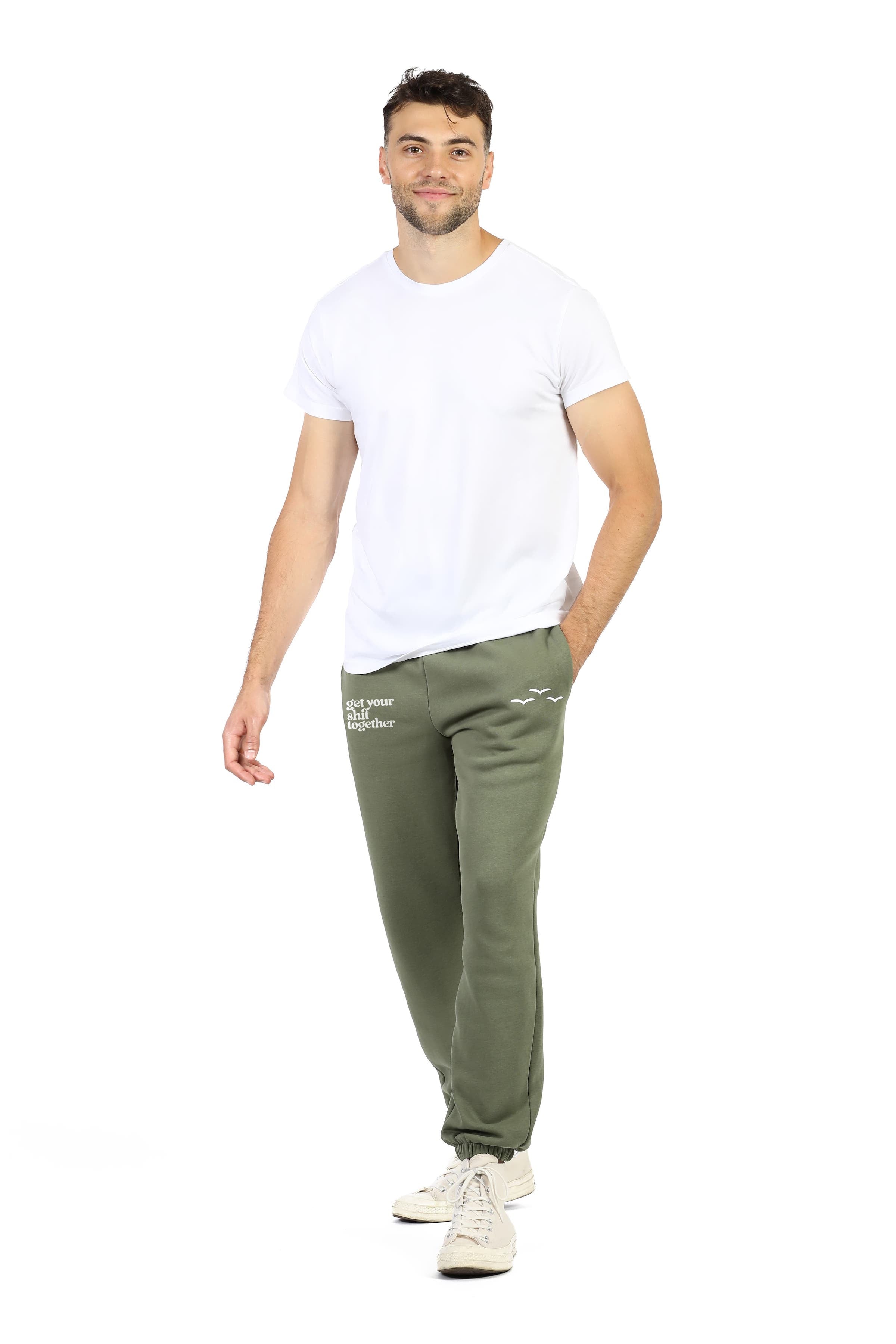 Pantalon de survêtement décontracté Nova premium en polaire olive