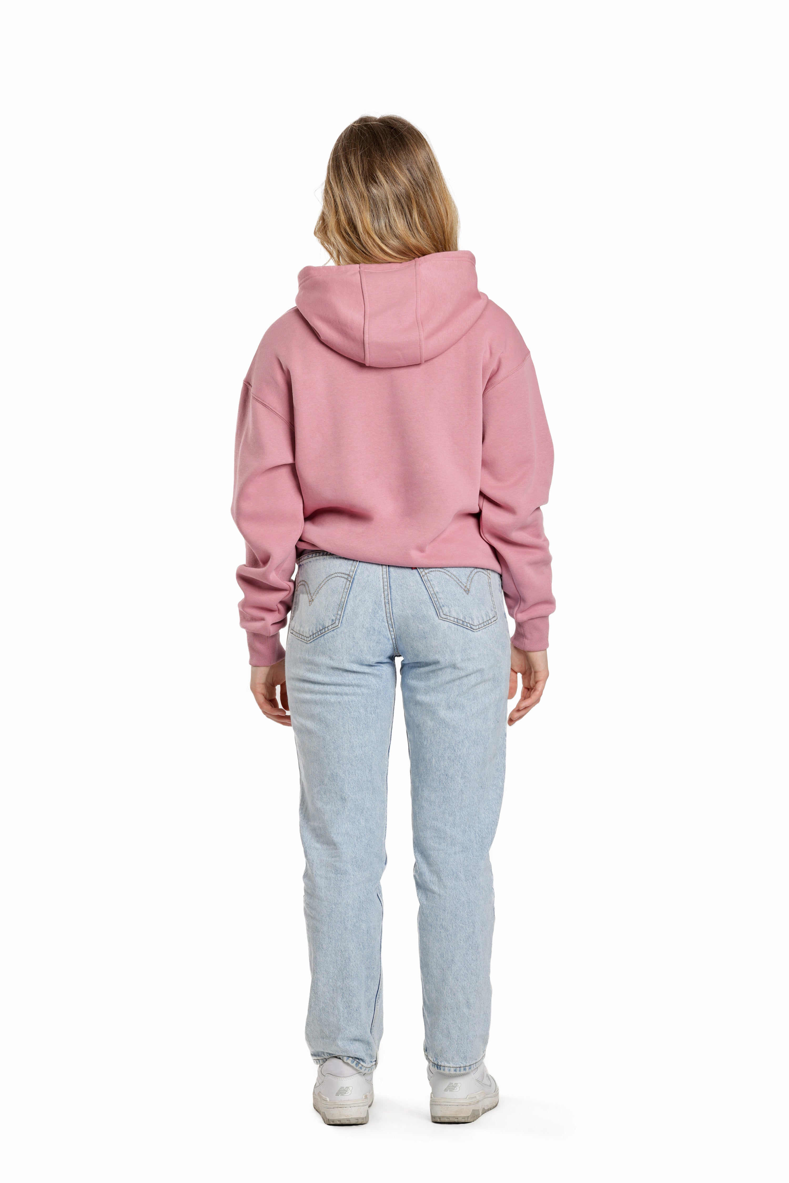 Cheeky relaxed hoodie in orchid pink