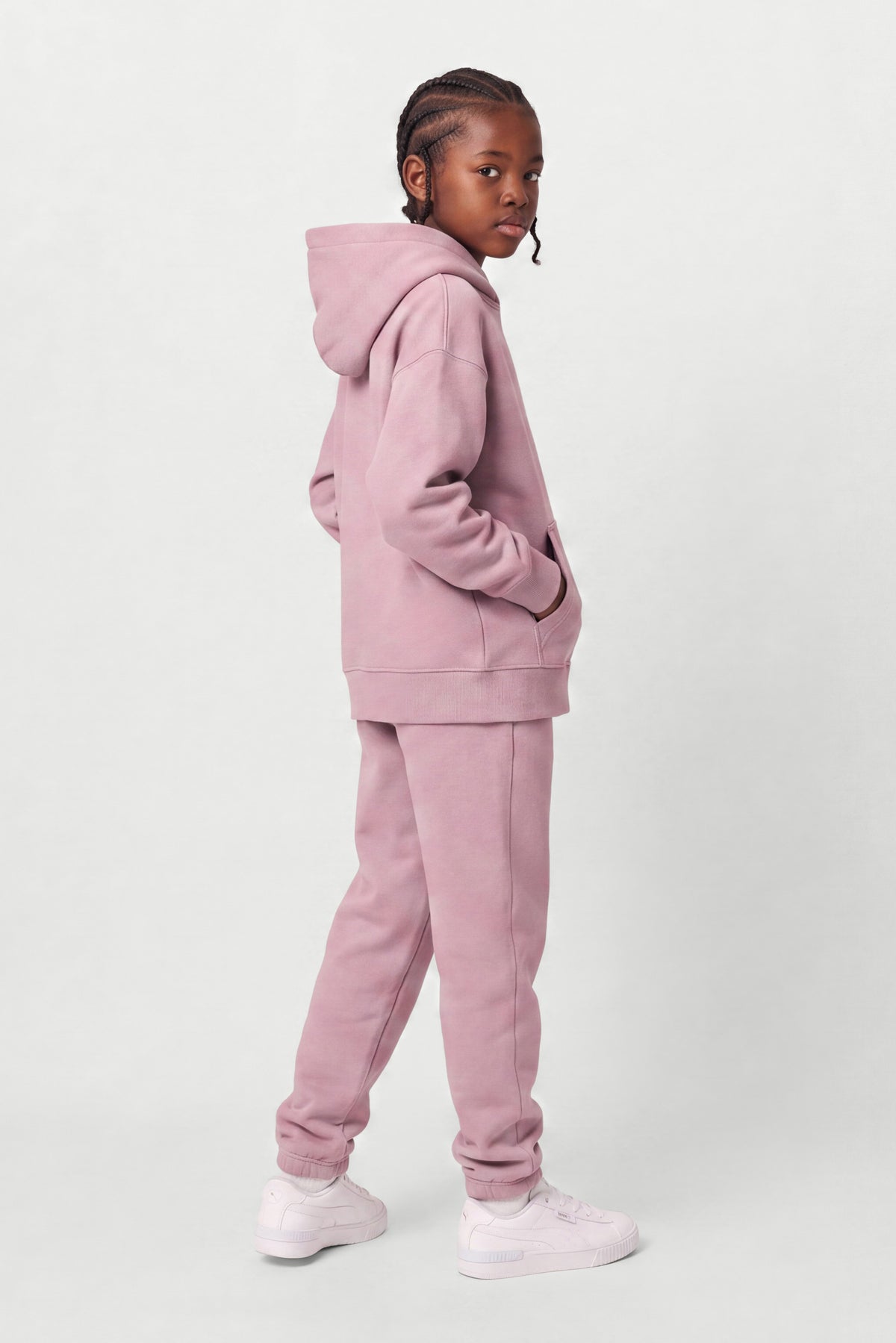 Kids Fleece Regular Fit Set in Rose