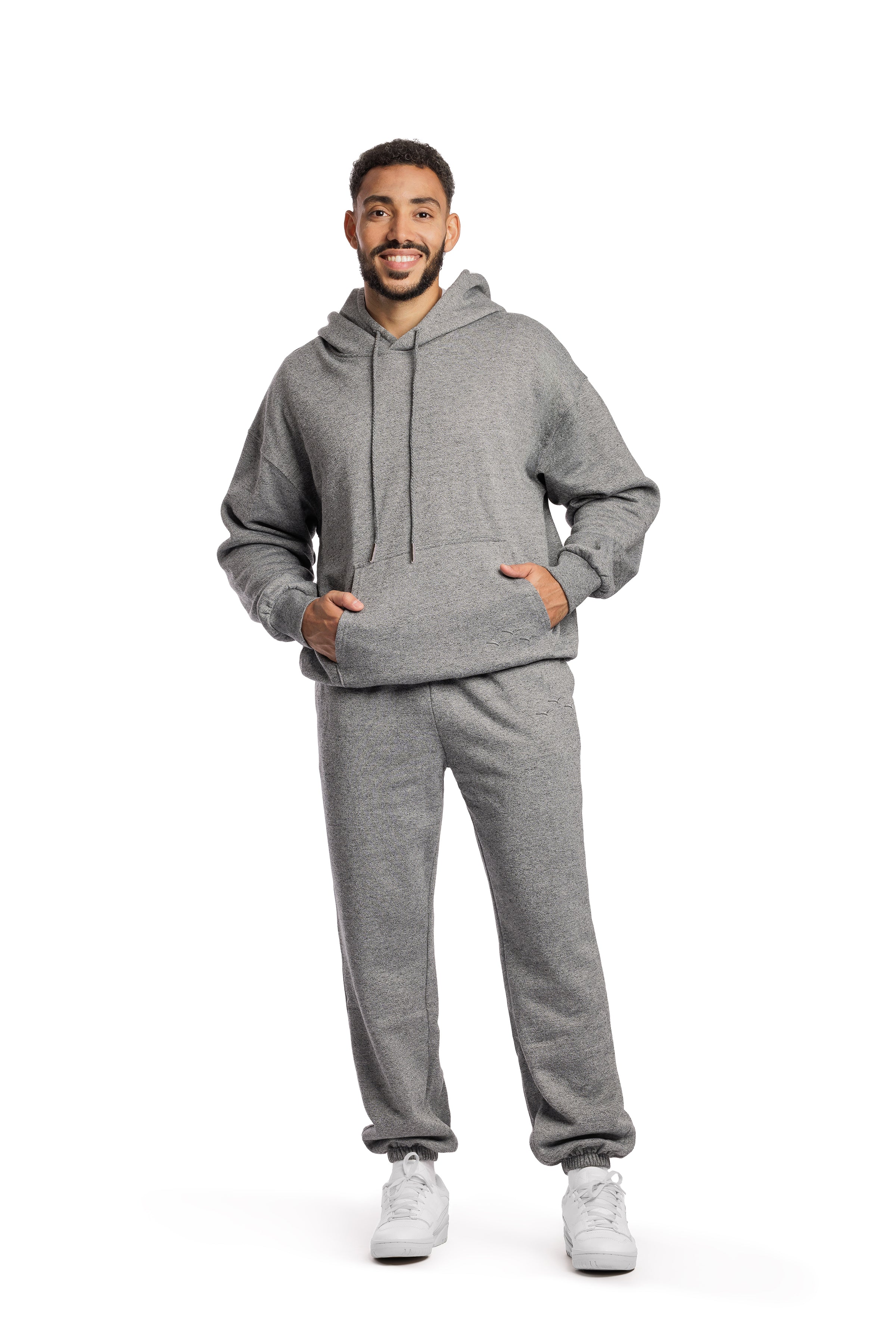Men’s premium fleece relaxed sweatsuit set in granite