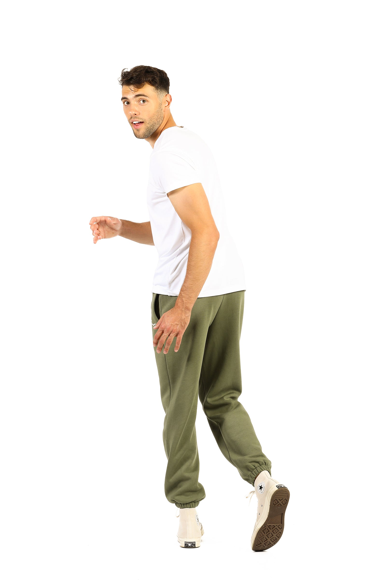 Pantalon de survêtement décontracté Nova premium en polaire olive