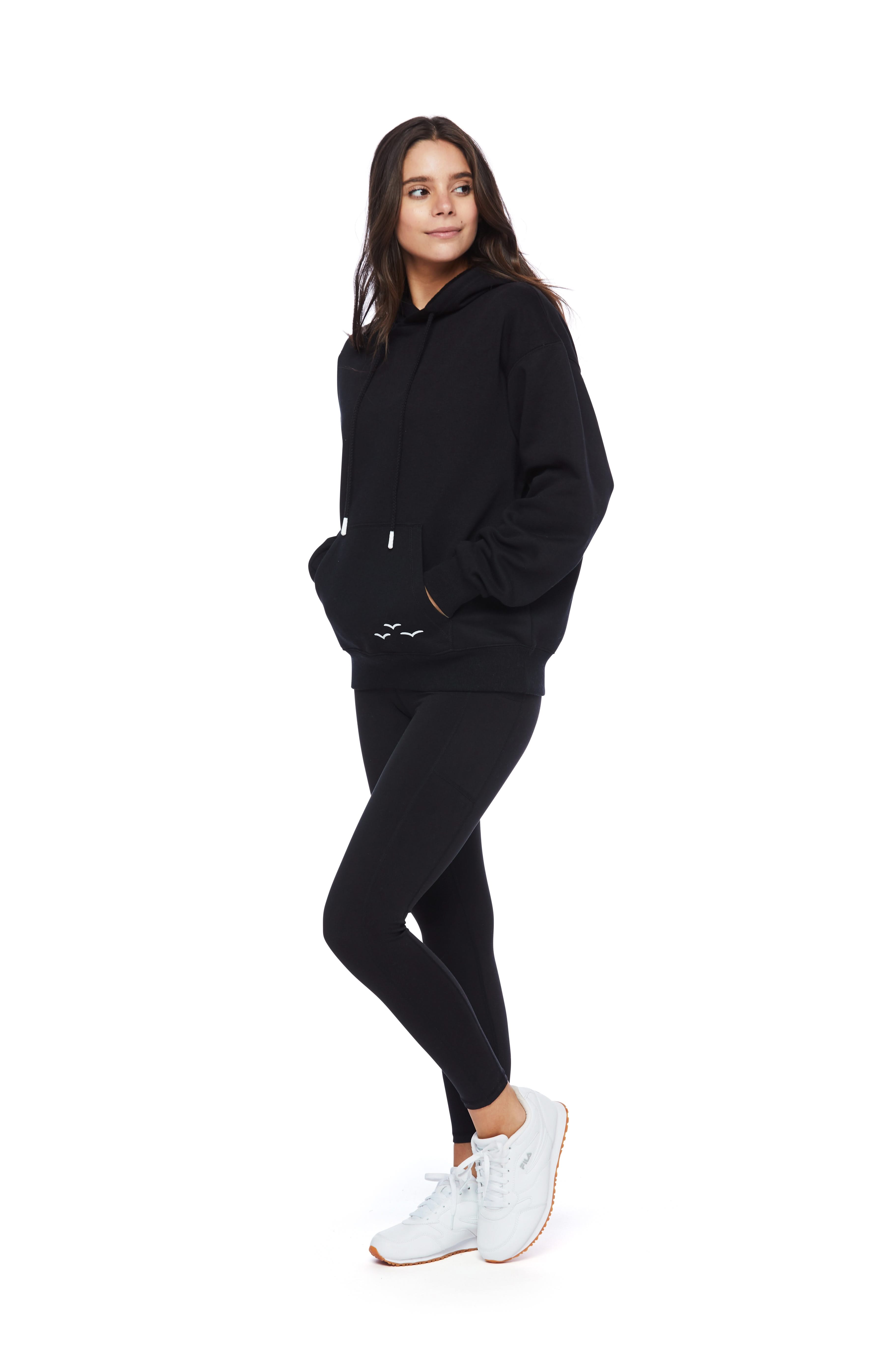 ***WHITE BIRDS*** Relaxed Fit Hoodie in Black