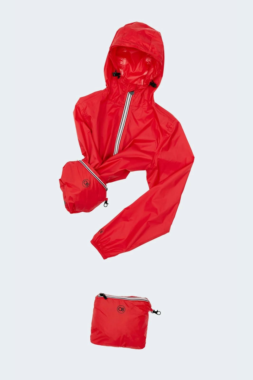Women's Palm Print Full Zip Packable Rain Jacket and windbreaker - Lazypants