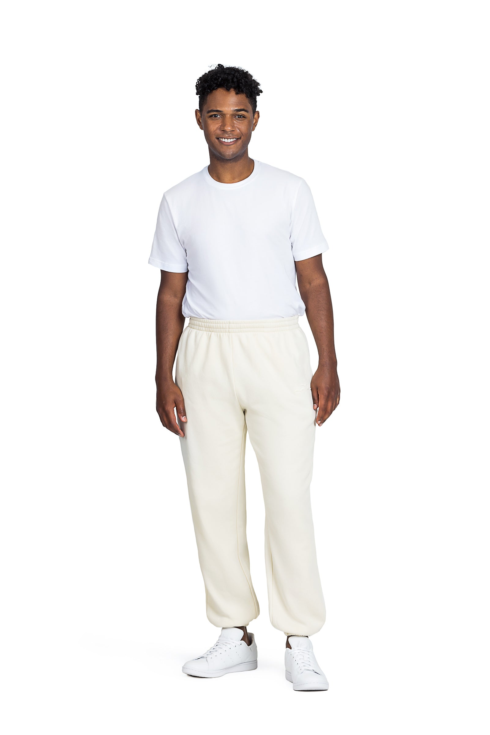 Men's premium fleece relaxed sweatpants in Vintage Bone