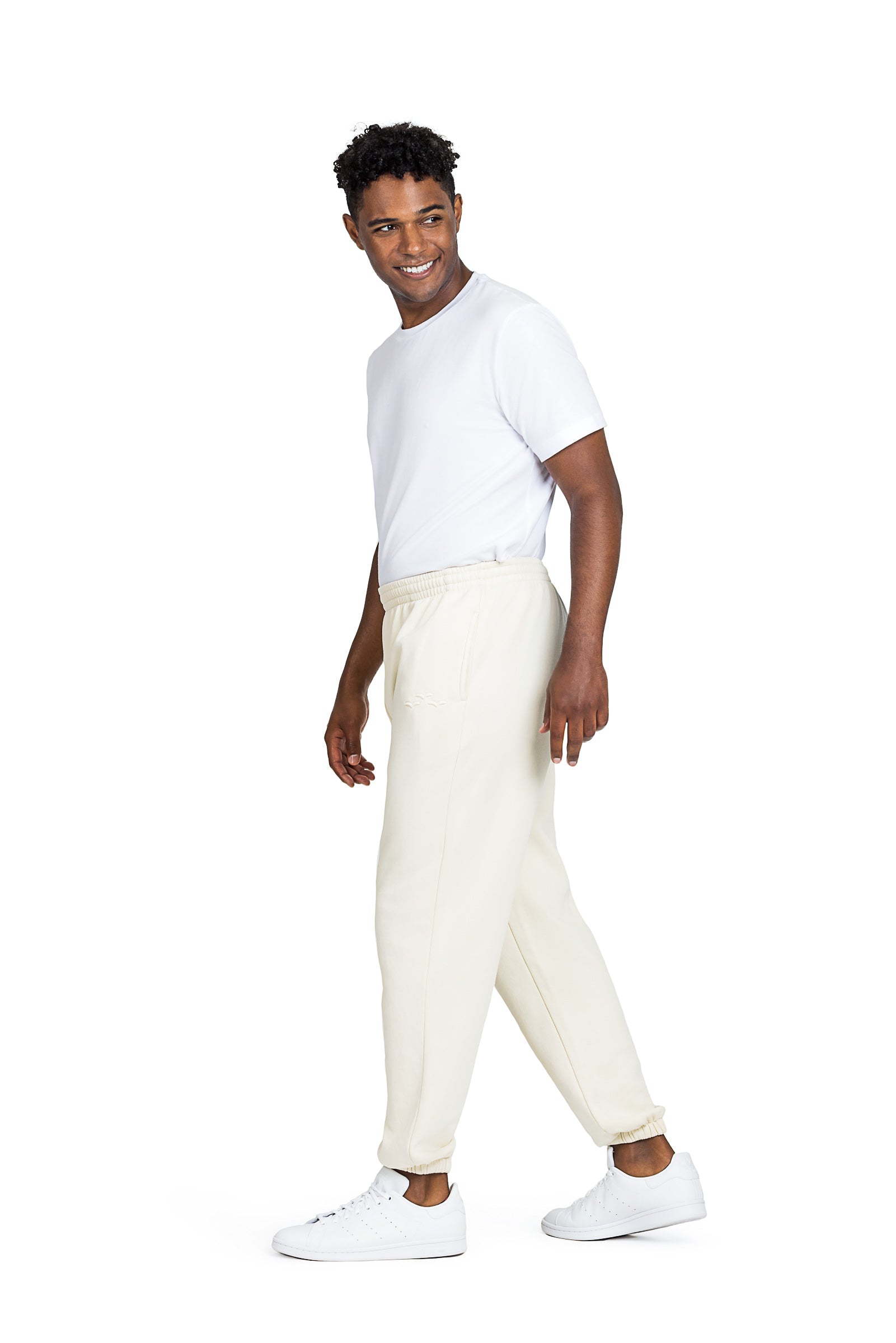 Men's premium fleece relaxed sweatpants in Vintage Bone