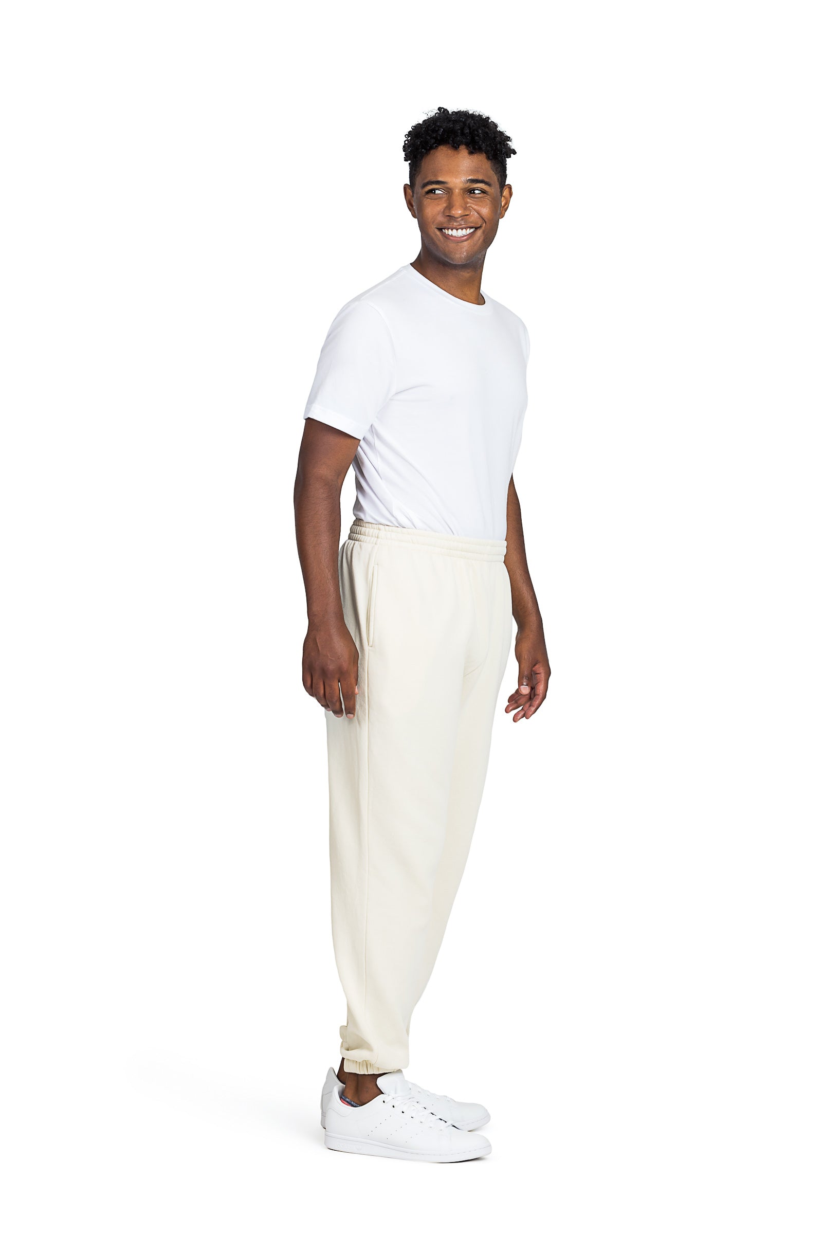 Men's premium fleece relaxed sweatpants in Vintage Bone