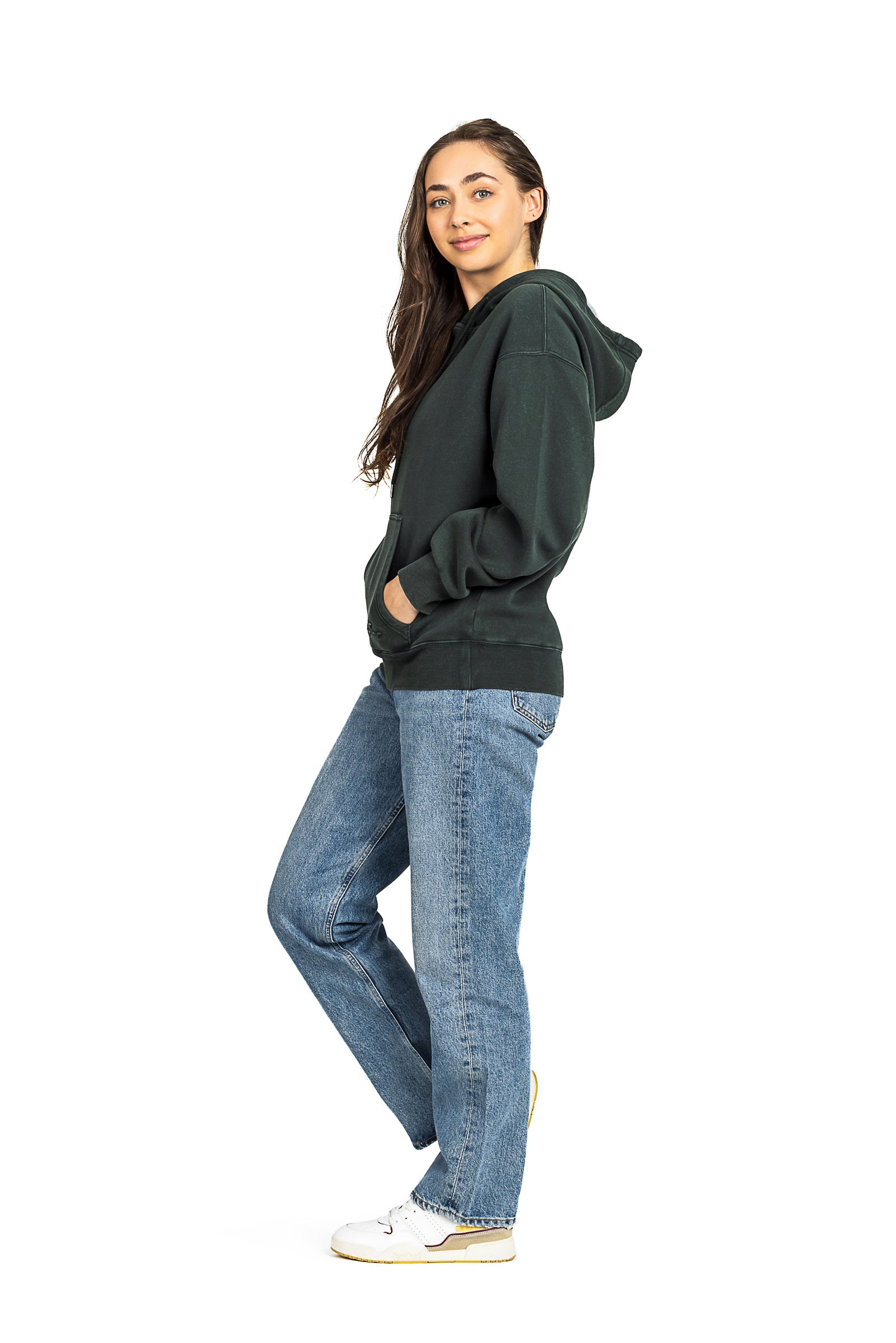 Chlo Relaxed Fit Hoodie in Vintage Midnight Green