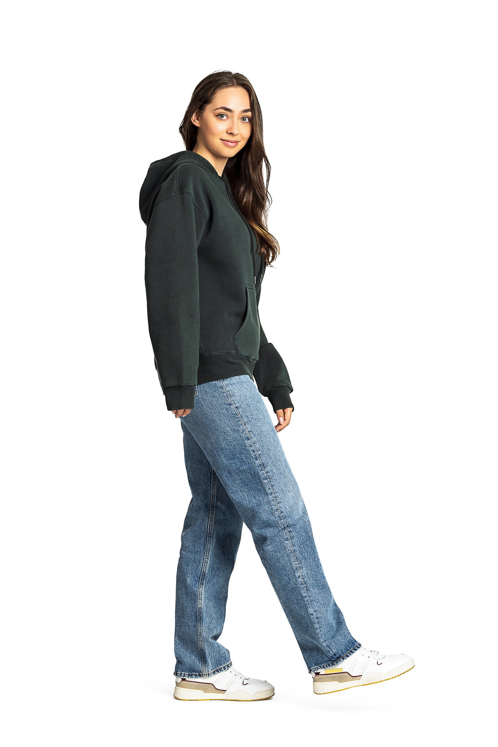 Chlo Relaxed Fit Hoodie in Vintage Midnight Green