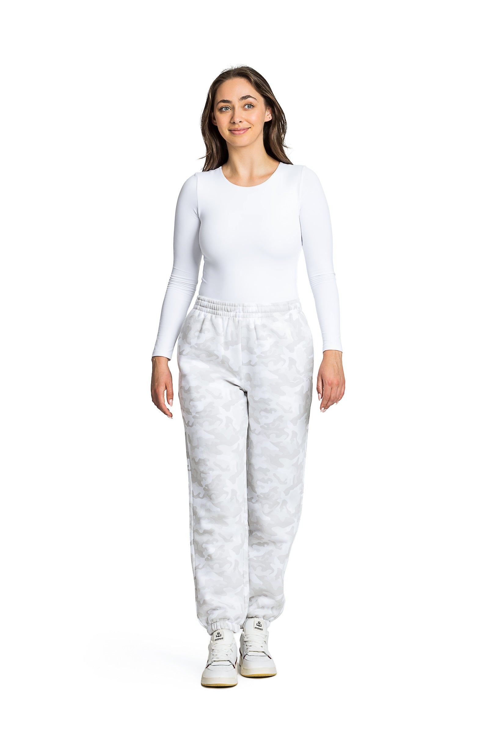 Nova premium fleece relaxed sweatpants in Winter White Camo