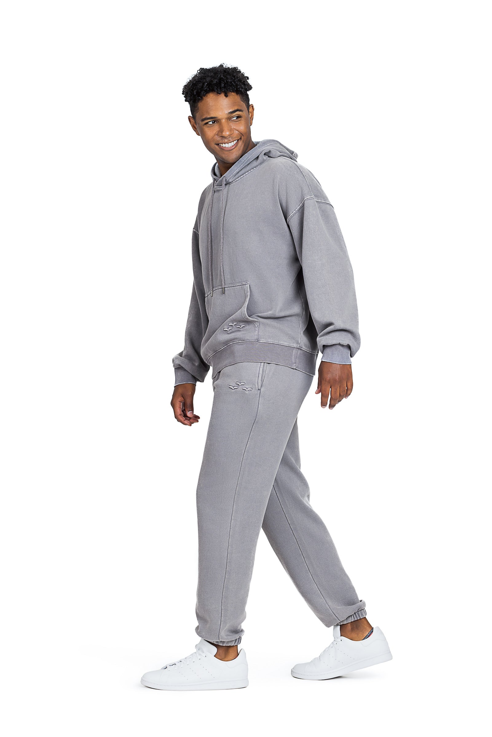 Men’s Premium Fleece Relaxed Sweatsuit Set in Vintage Pewter