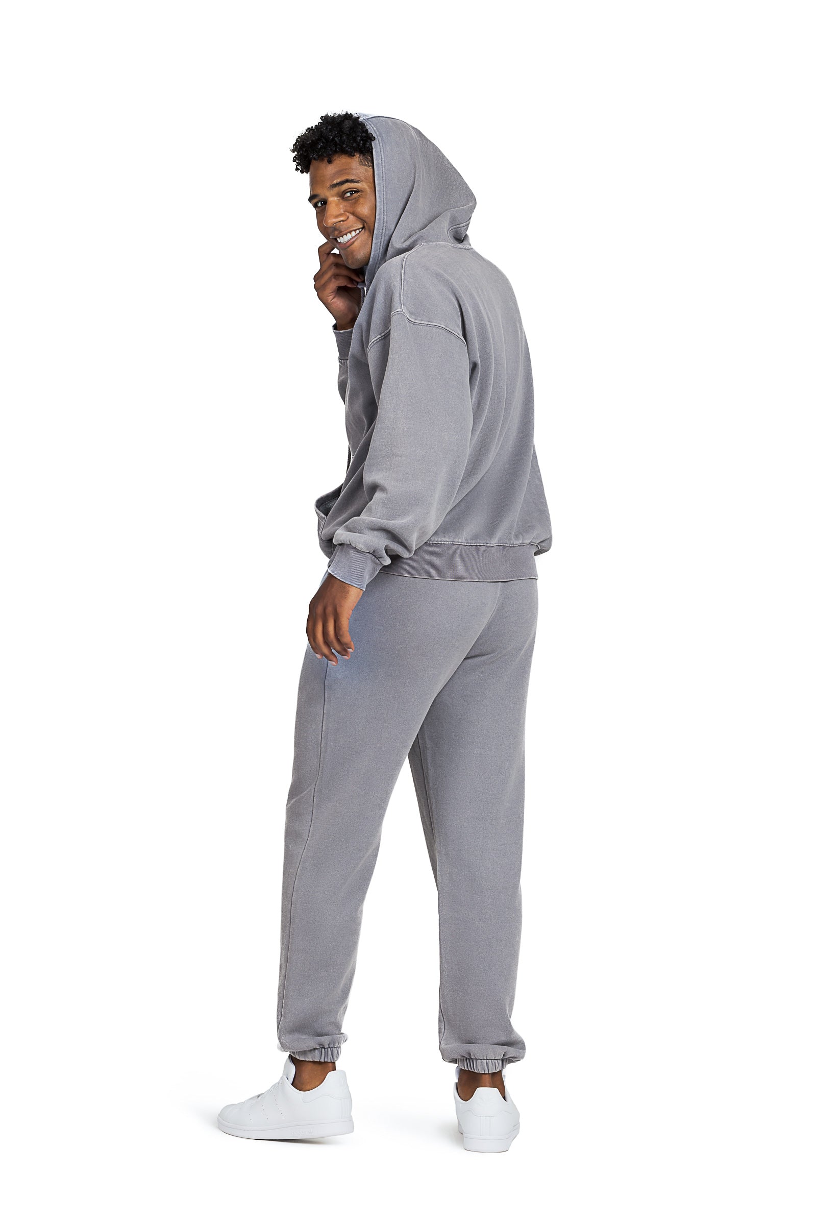 Men’s Premium Fleece Relaxed Sweatsuit Set in Vintage Pewter