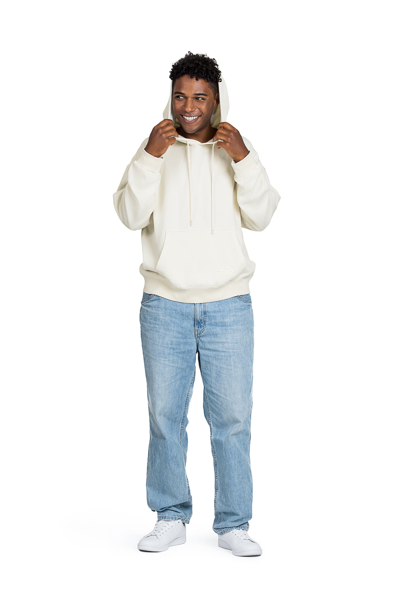 Men's Relaxed Fit Hoodie in Vintage Bone