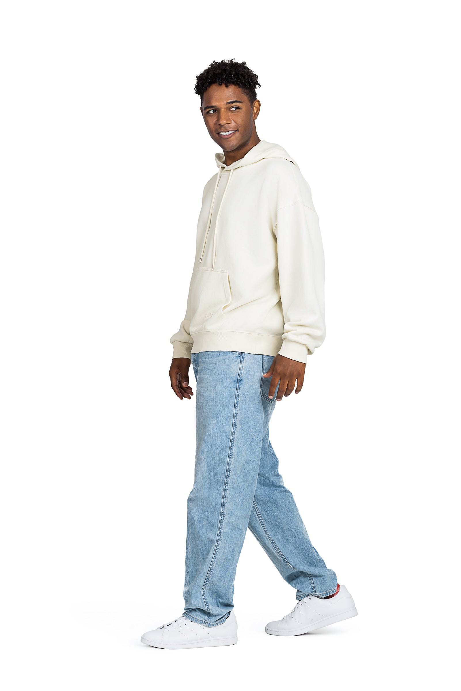 Men's Relaxed Fit Hoodie in Vintage Bone