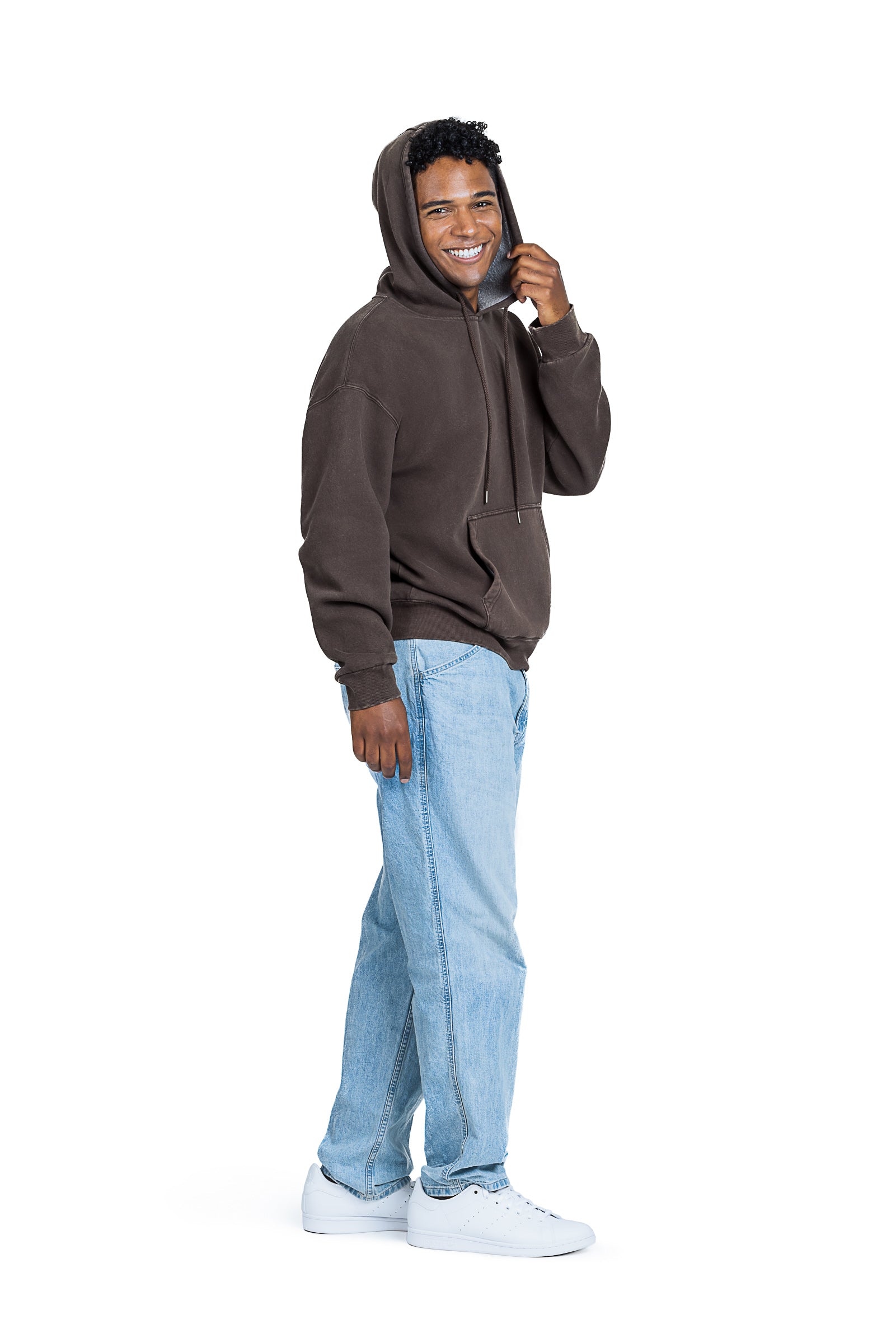 Men's Relaxed Fit Hoodie in Vintage Espresso