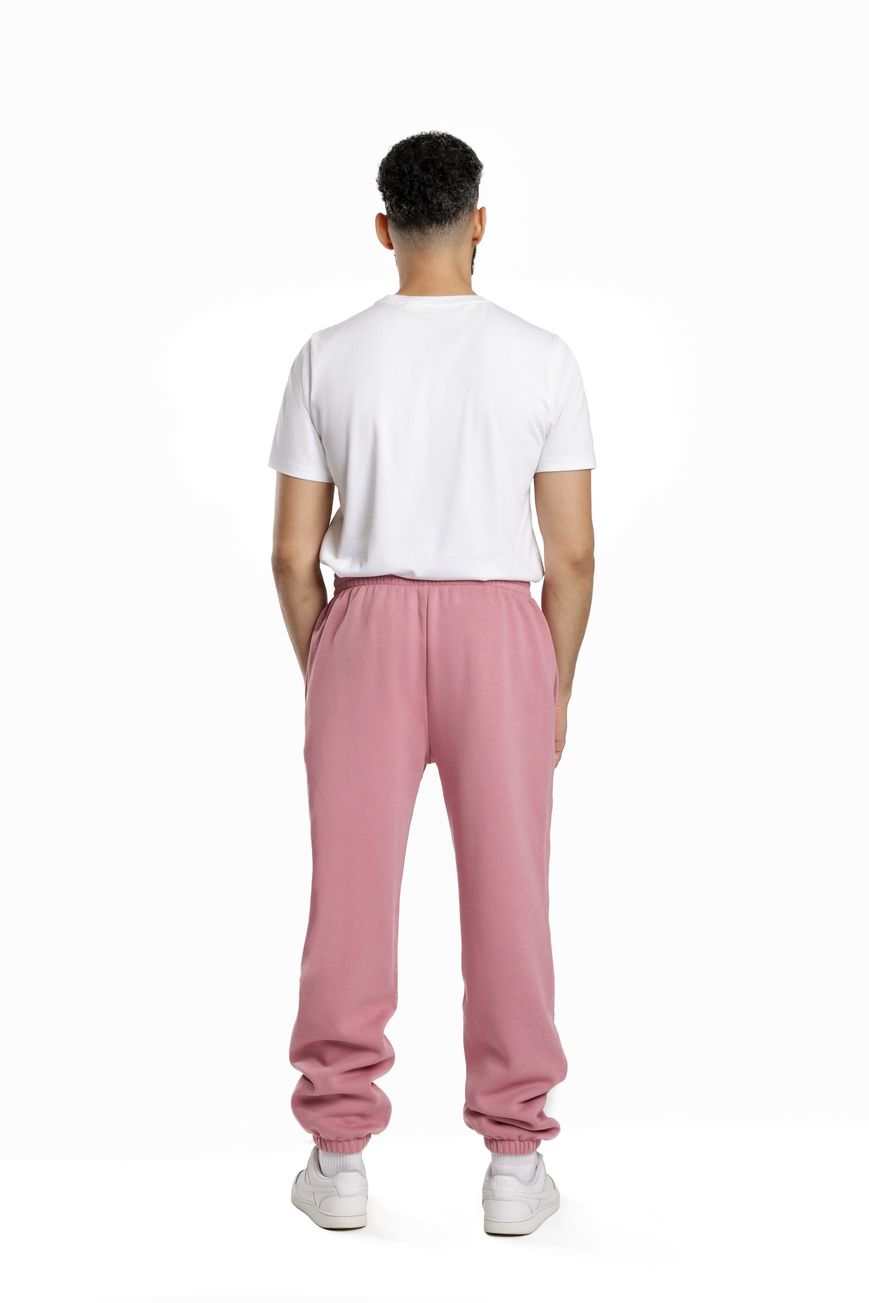 Men's joggers in orchid pink