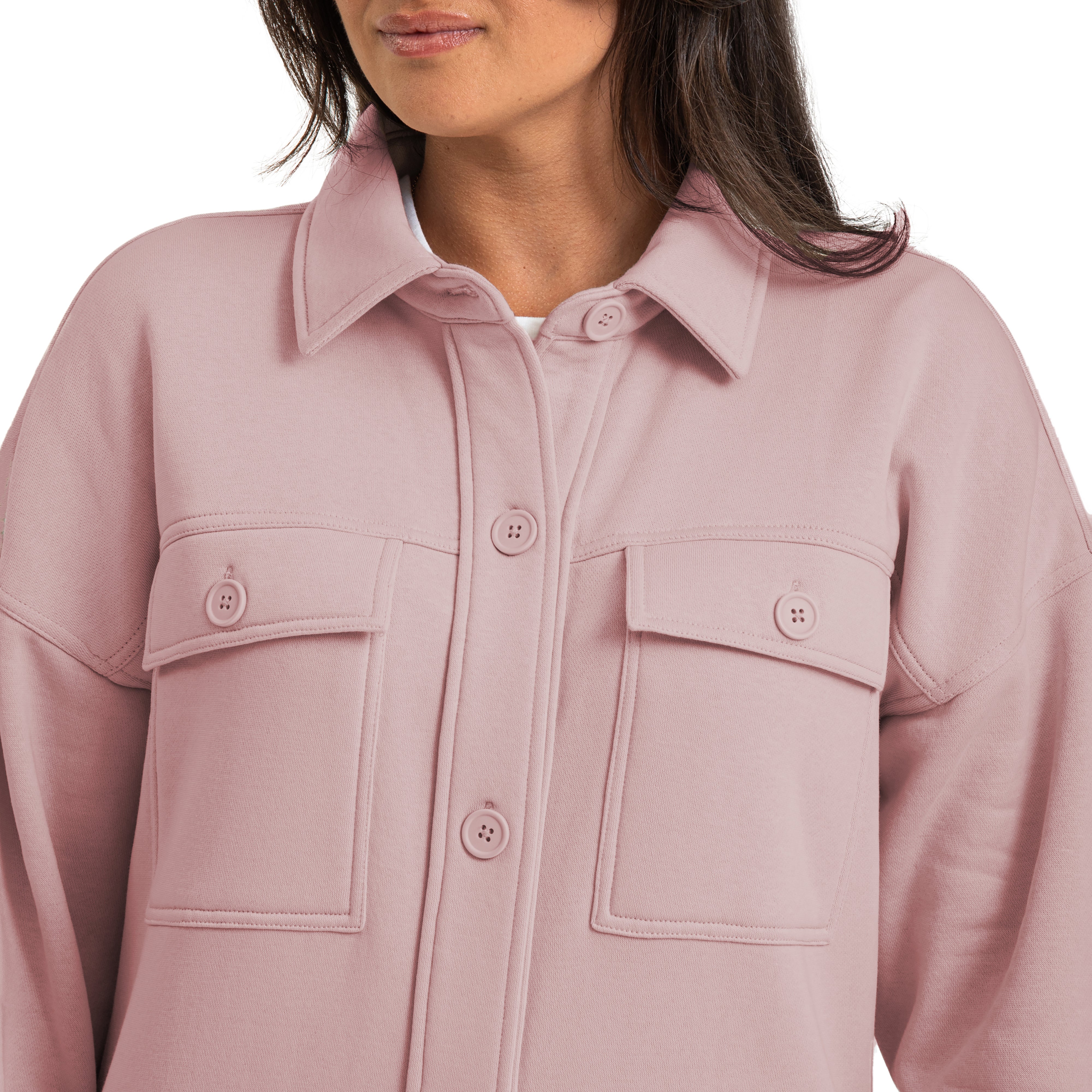 Shacket in pale mauve