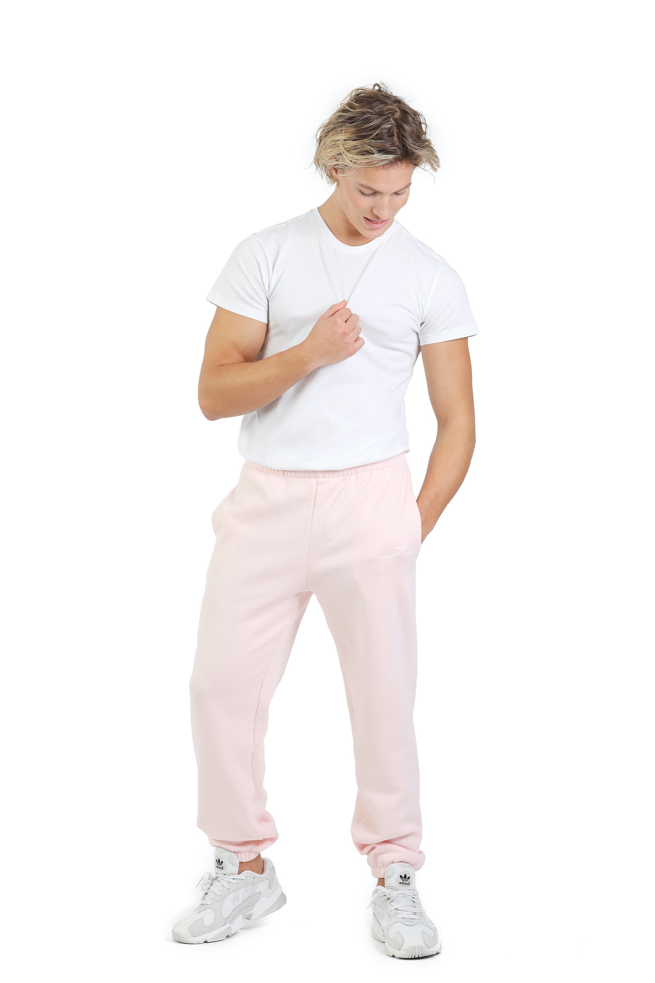 Men's Jogger in Petal pink from Lazypants - always a great buy at a reasonable price.