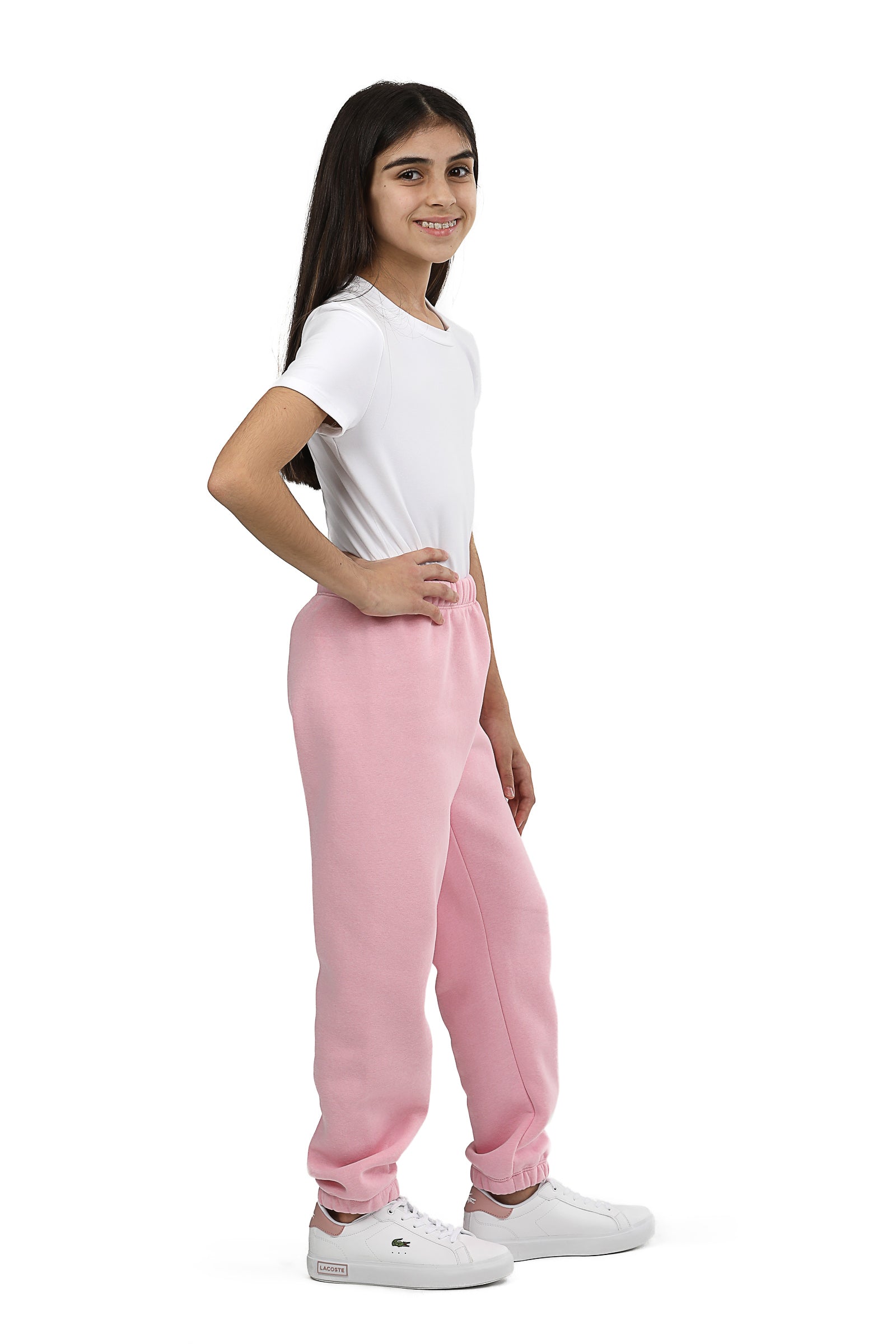 Niki kids fleece sweatpants in bubble gum pink