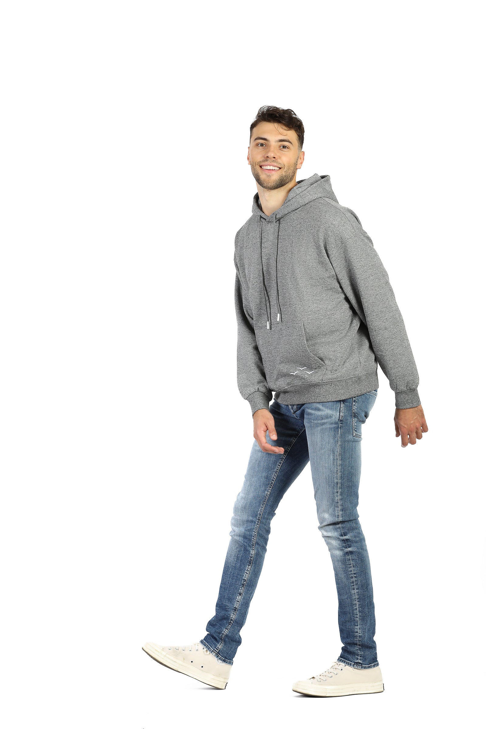 Men’s premium fleece relaxed hoodie in granite