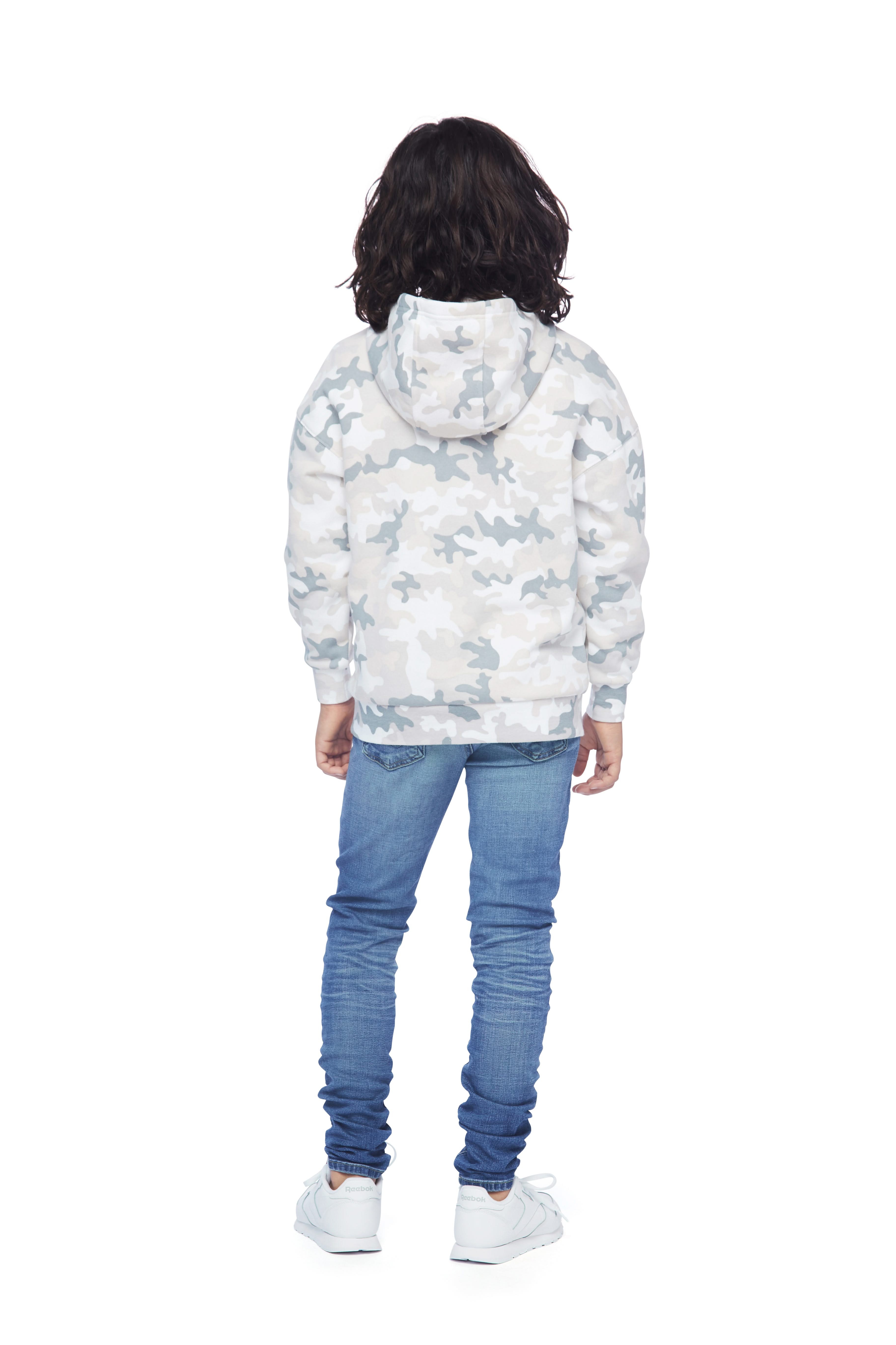 Kids Cooper Hoodie in white camo