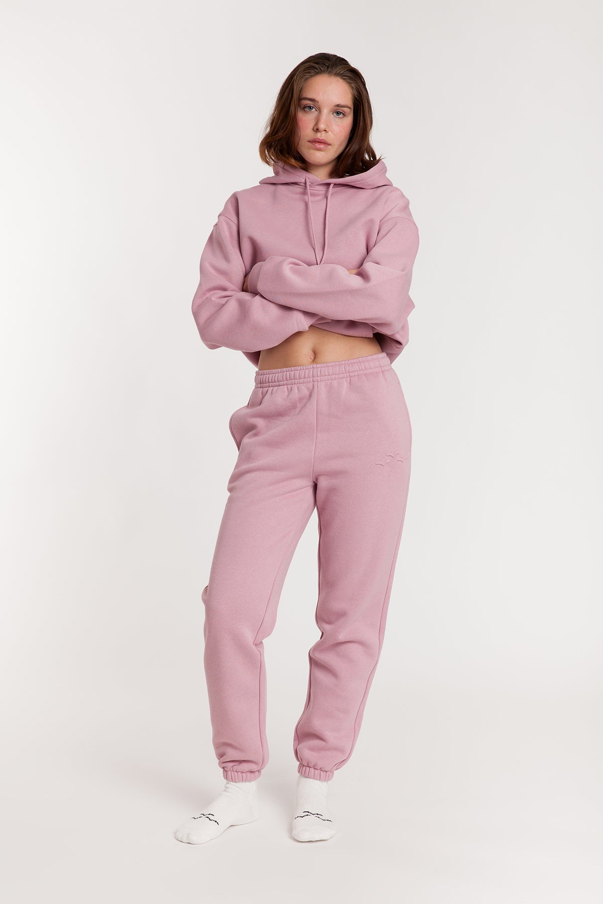 Nova premium fleece relaxed jogger in rose