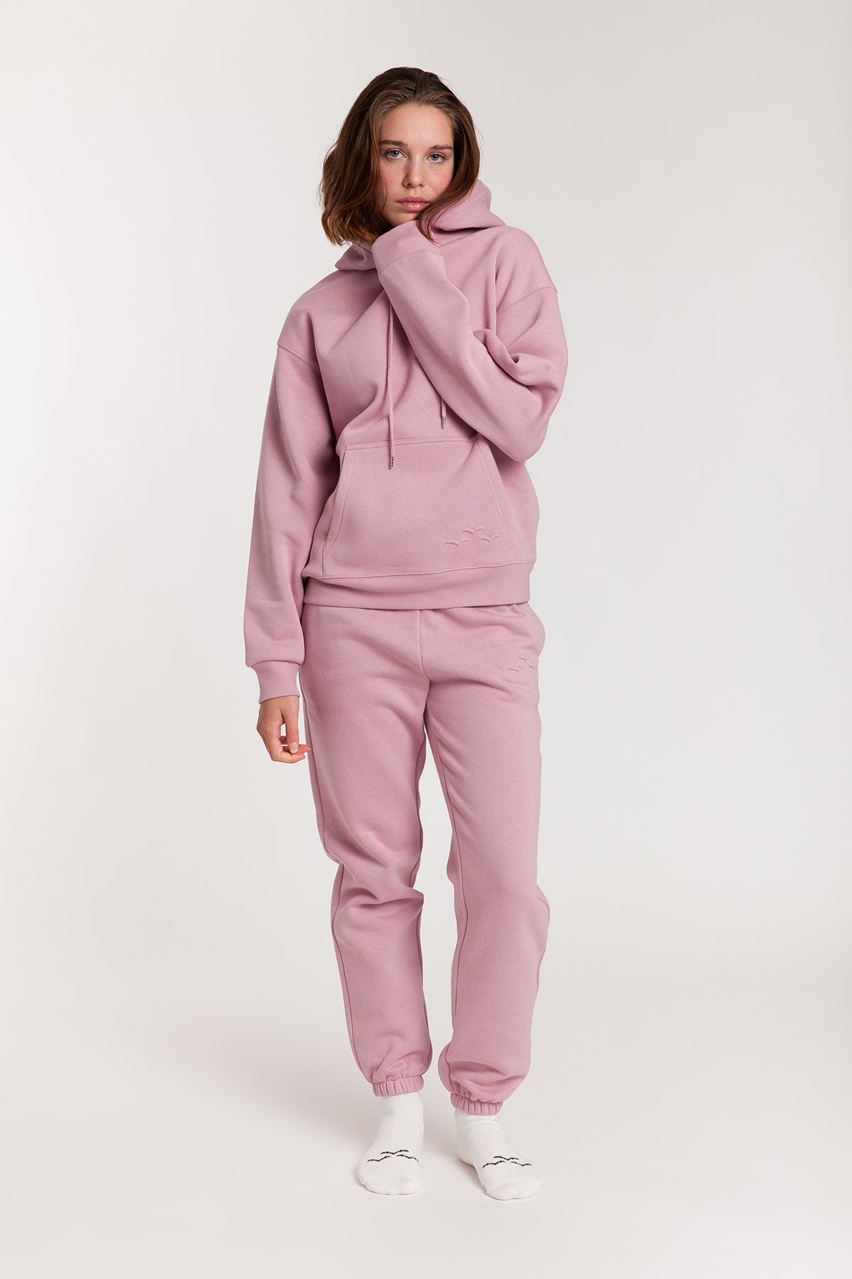 Women’s premium fleece relaxed sweatsuit set in rose
