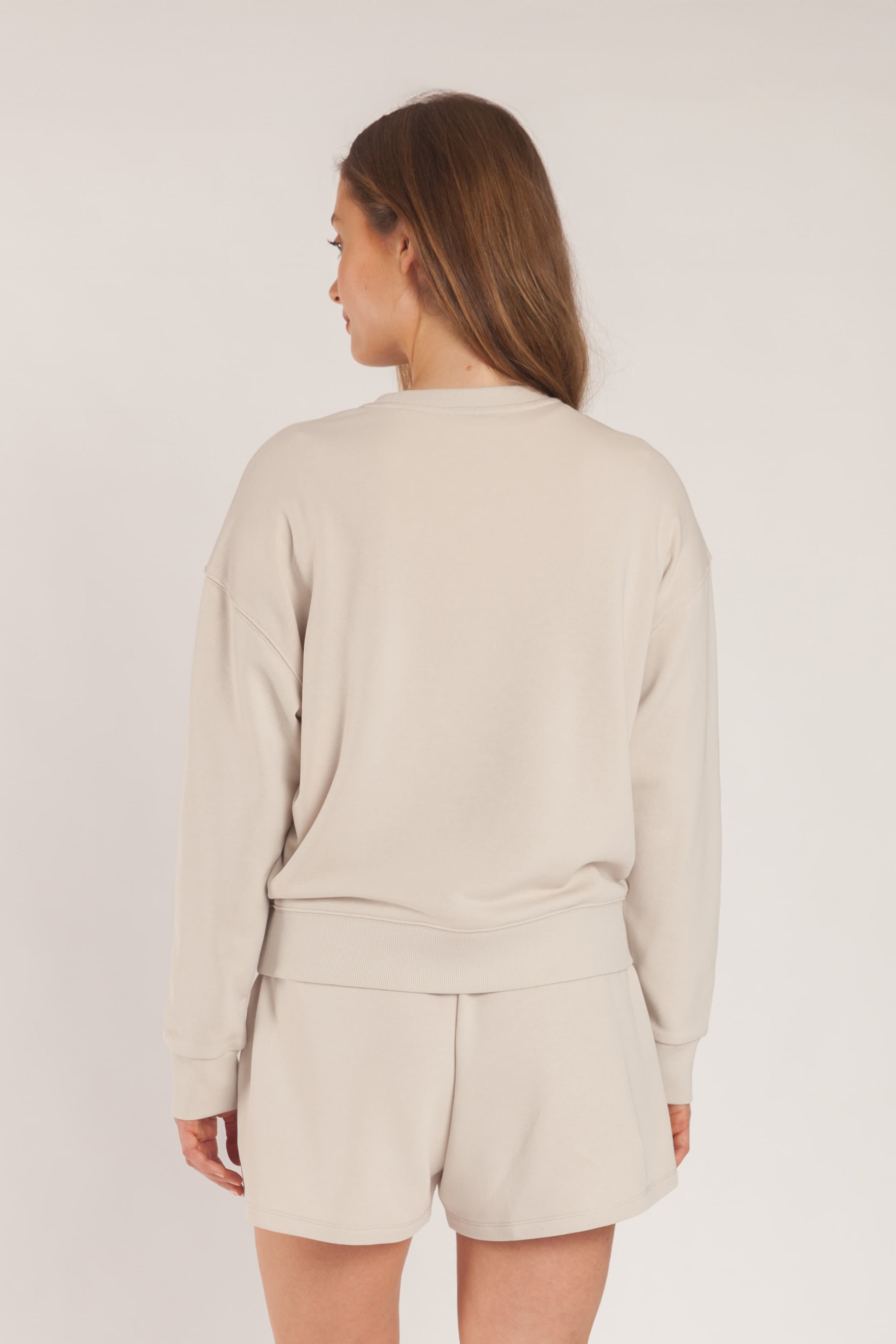 Kiara Crewneck French Terry Sweatshirt in Bone