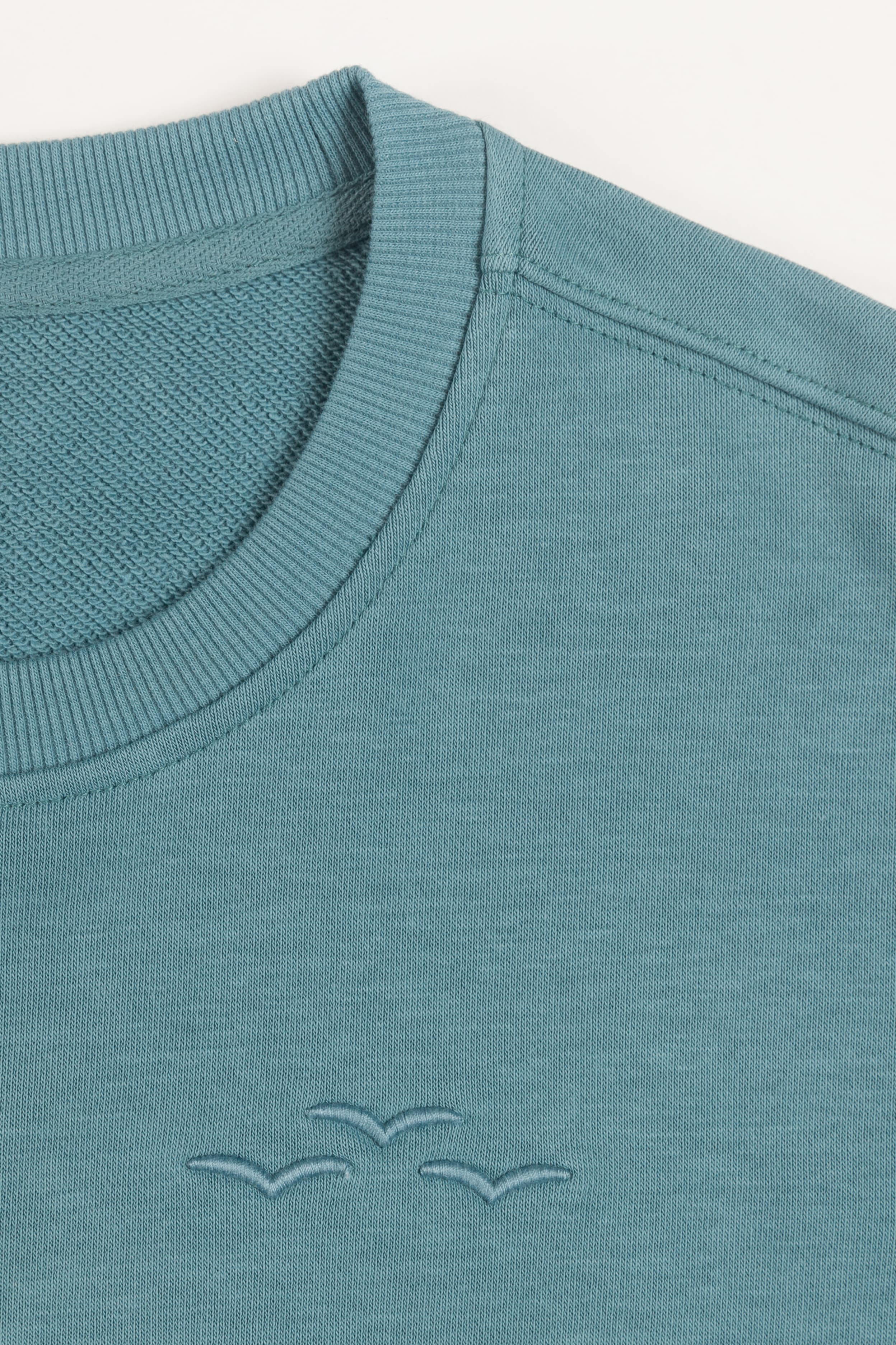 Kiara Crewneck French terry sweatshirt in tidal blue