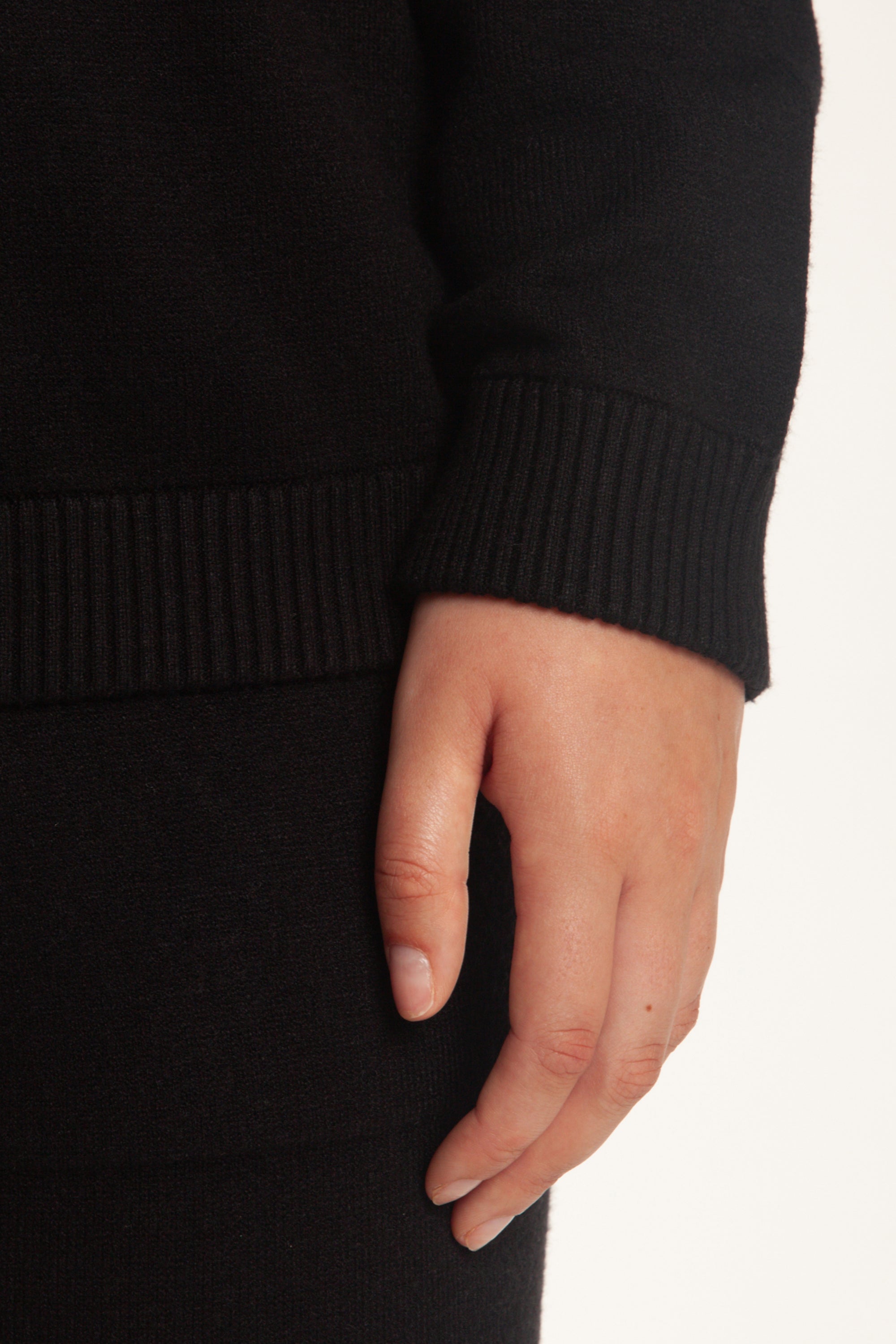Sweater Knit Hoodie in Black - Lazypants