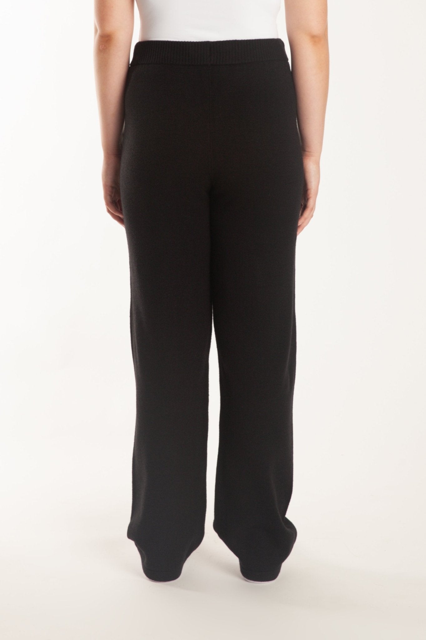 Sweater Knit Straight-Leg Pants in Black - Lazypants