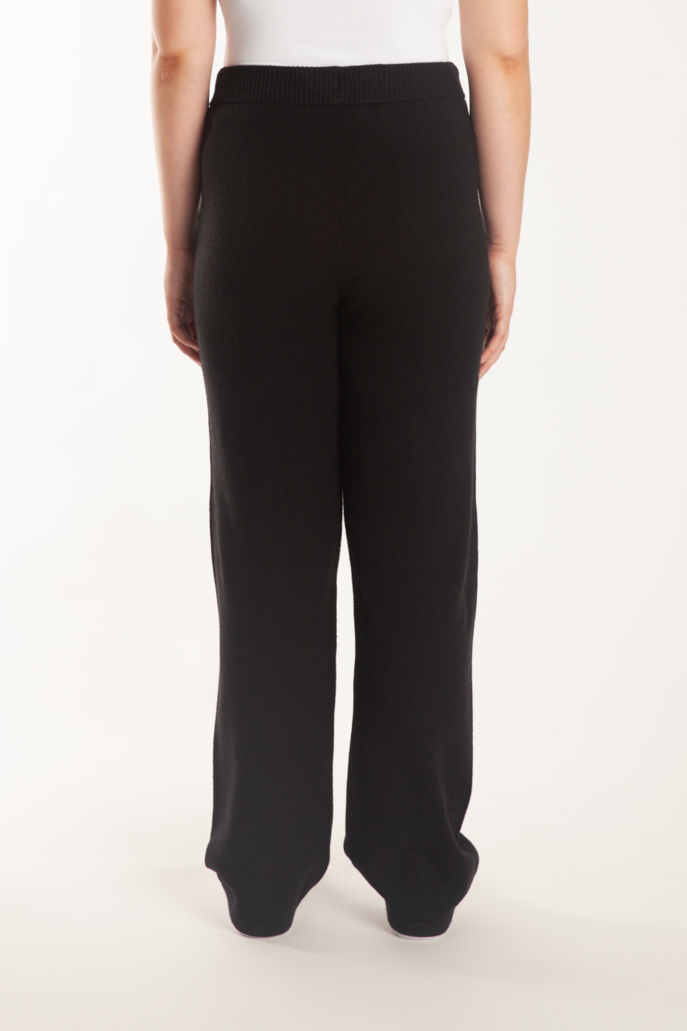 Sweater Knit Straight-Leg Pants in Black - Lazypants