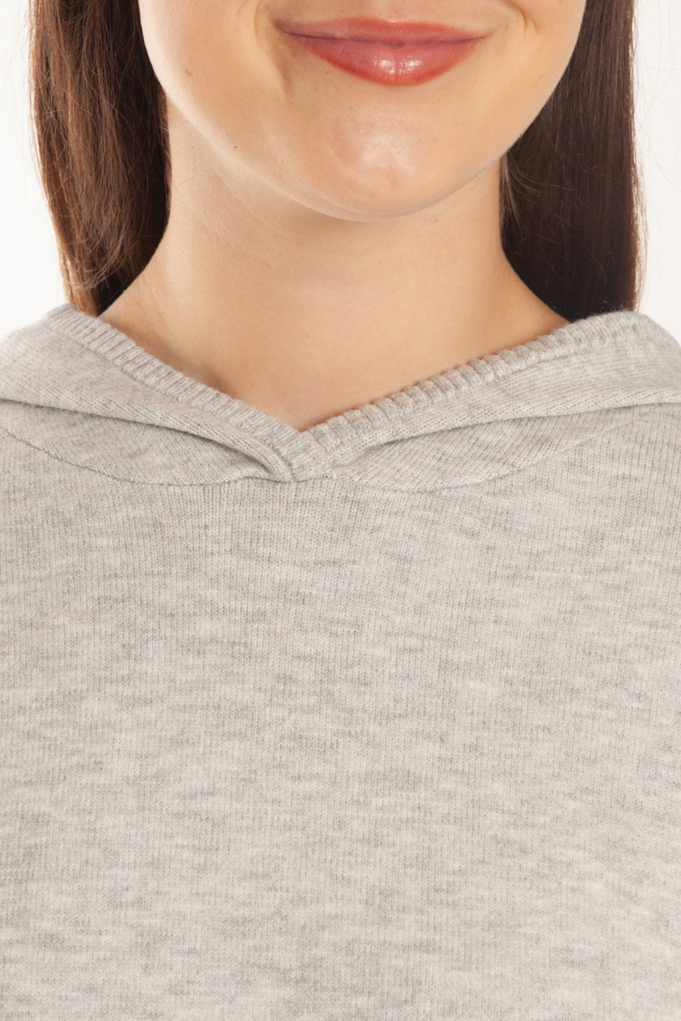 Sweater Knit Hoodie in Light Heather Grey - Lazypants