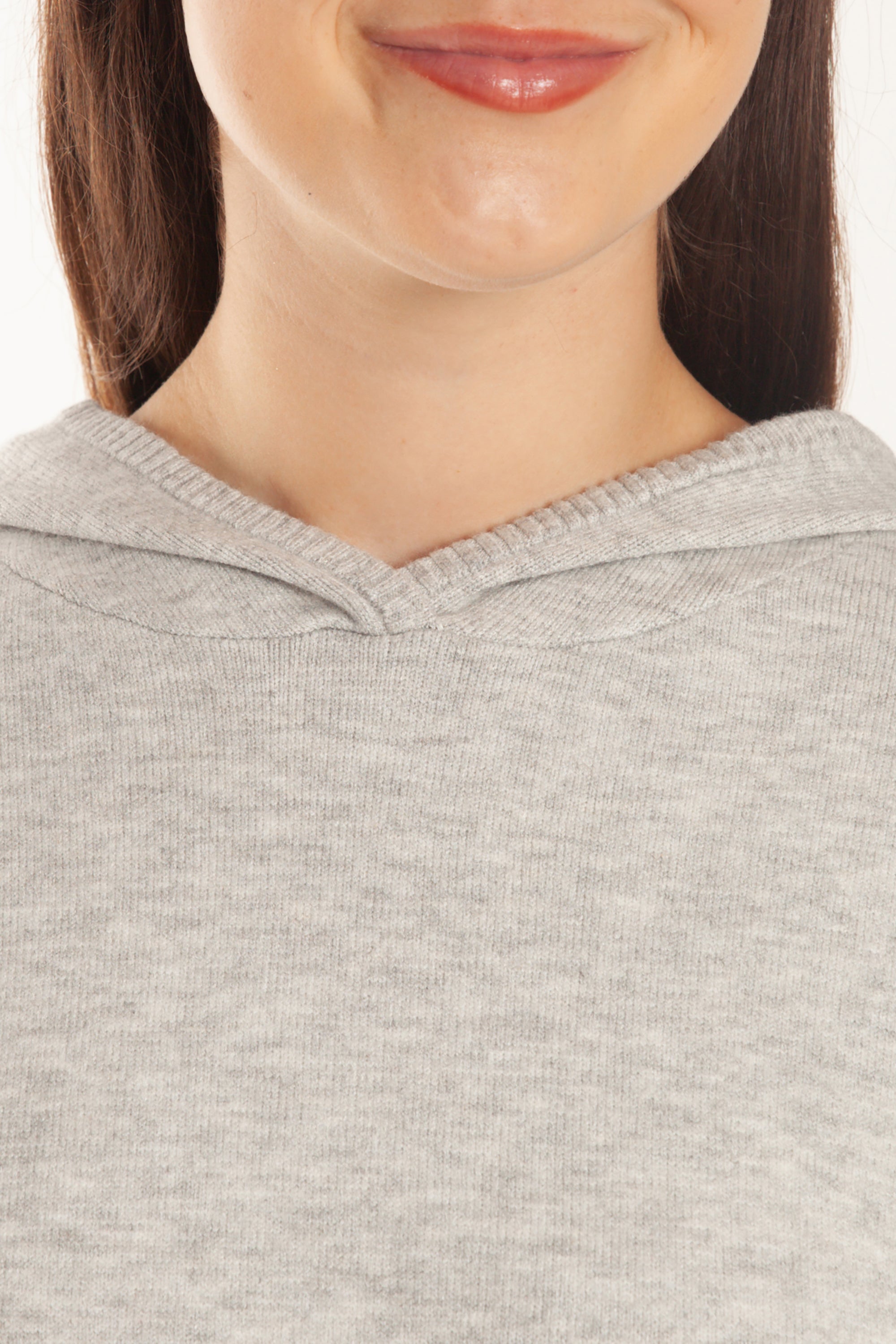 Sweater Knit Hoodie in Light Heather Grey - Lazypants