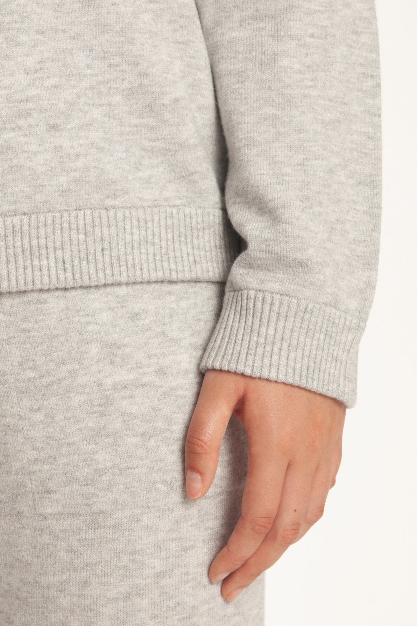 Sweater Knit Hoodie in Light Heather Grey - Lazypants