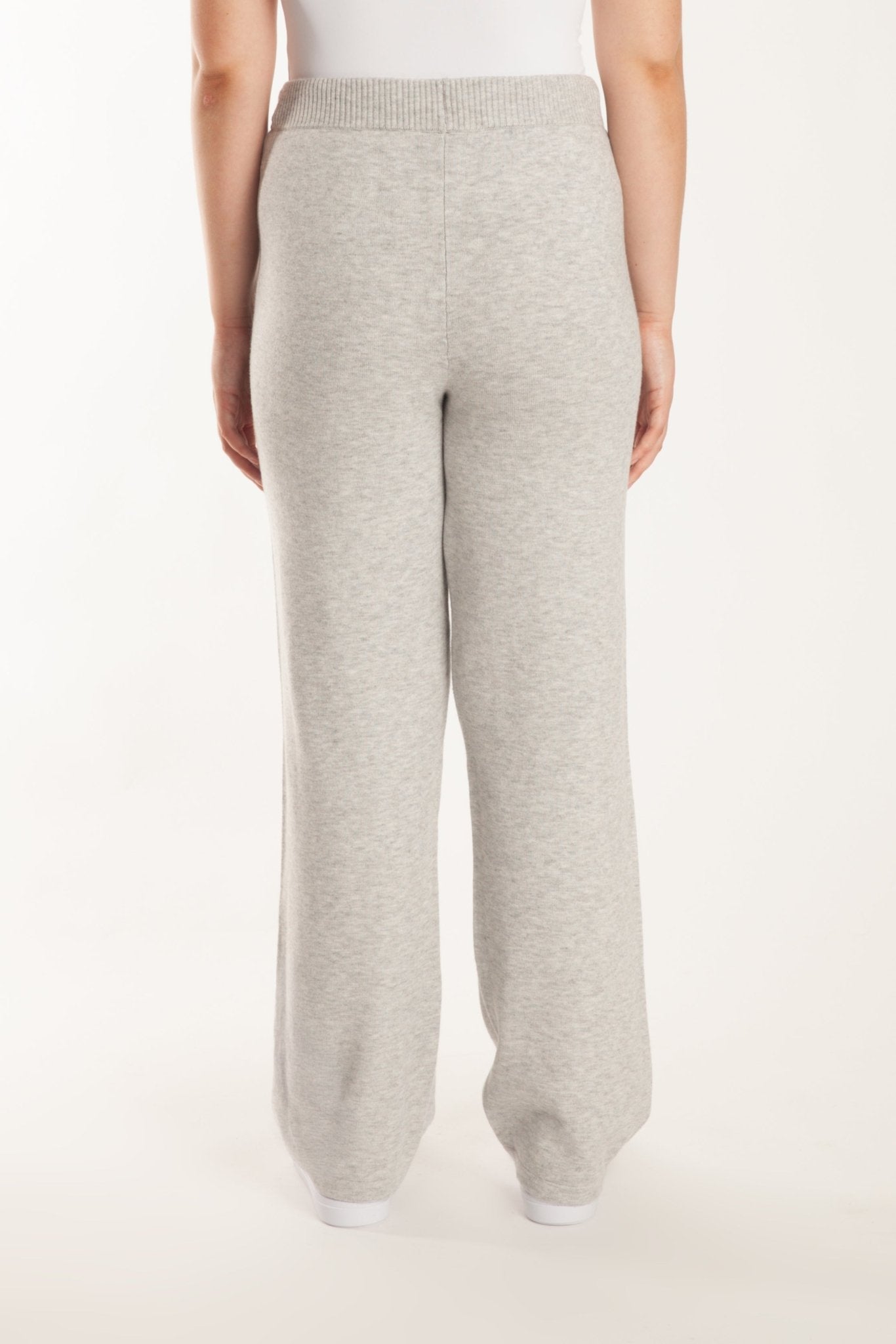Sweater Knit Straight-Leg Pants in Light Heather Grey - Lazypants