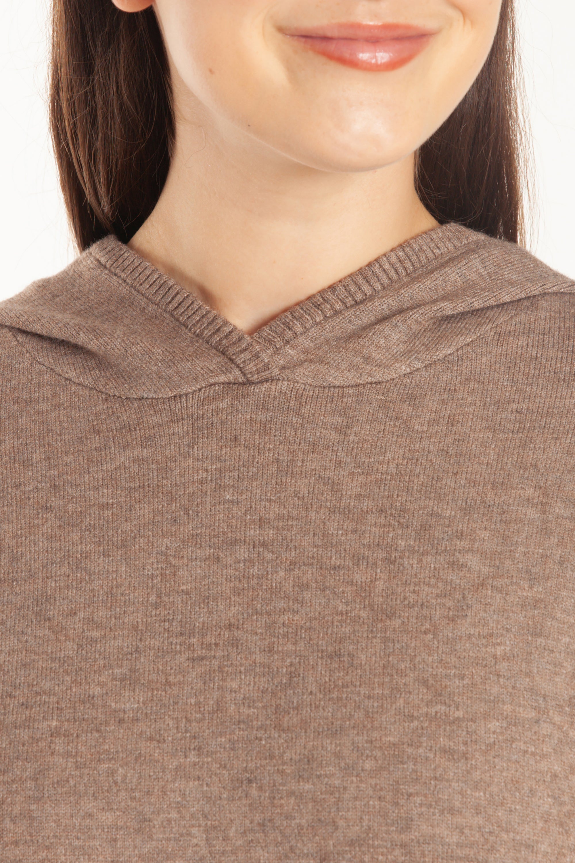 Sweater Knit Hoodie in Heather Taupe - Lazypants