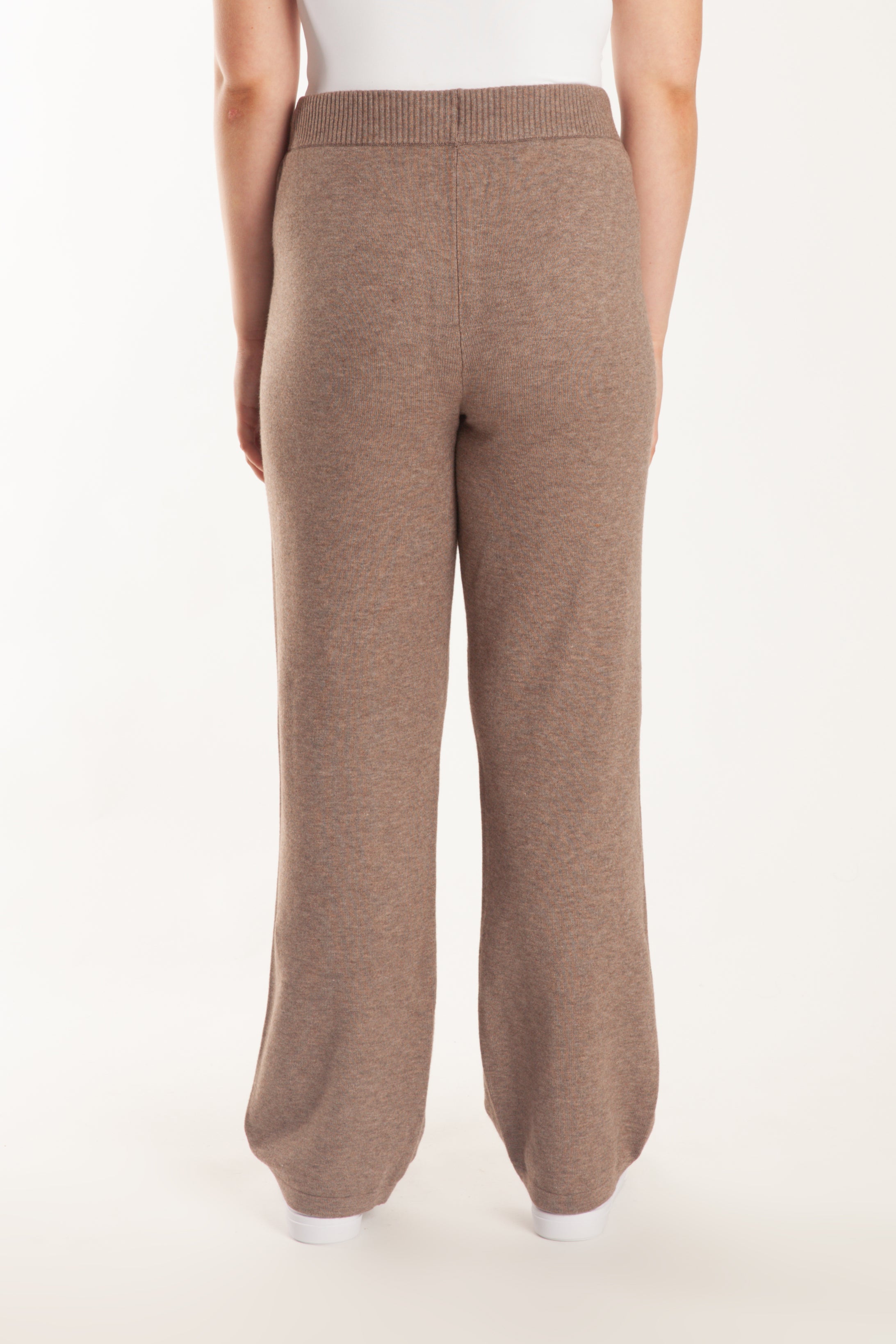 Sweater Knit Straight-Leg Pants in Heather Taupe - Lazypants