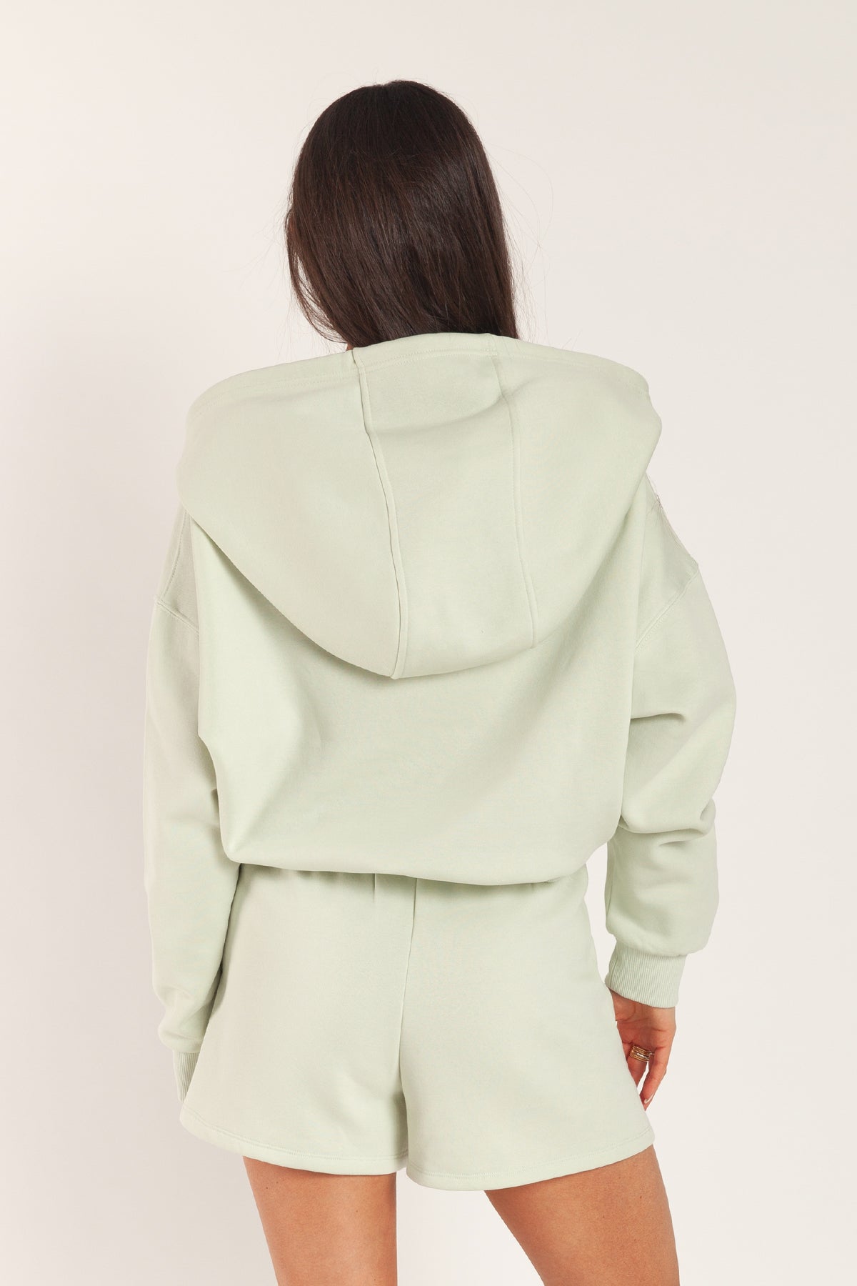 Original Yapper Zip Up Hoodie in silver green