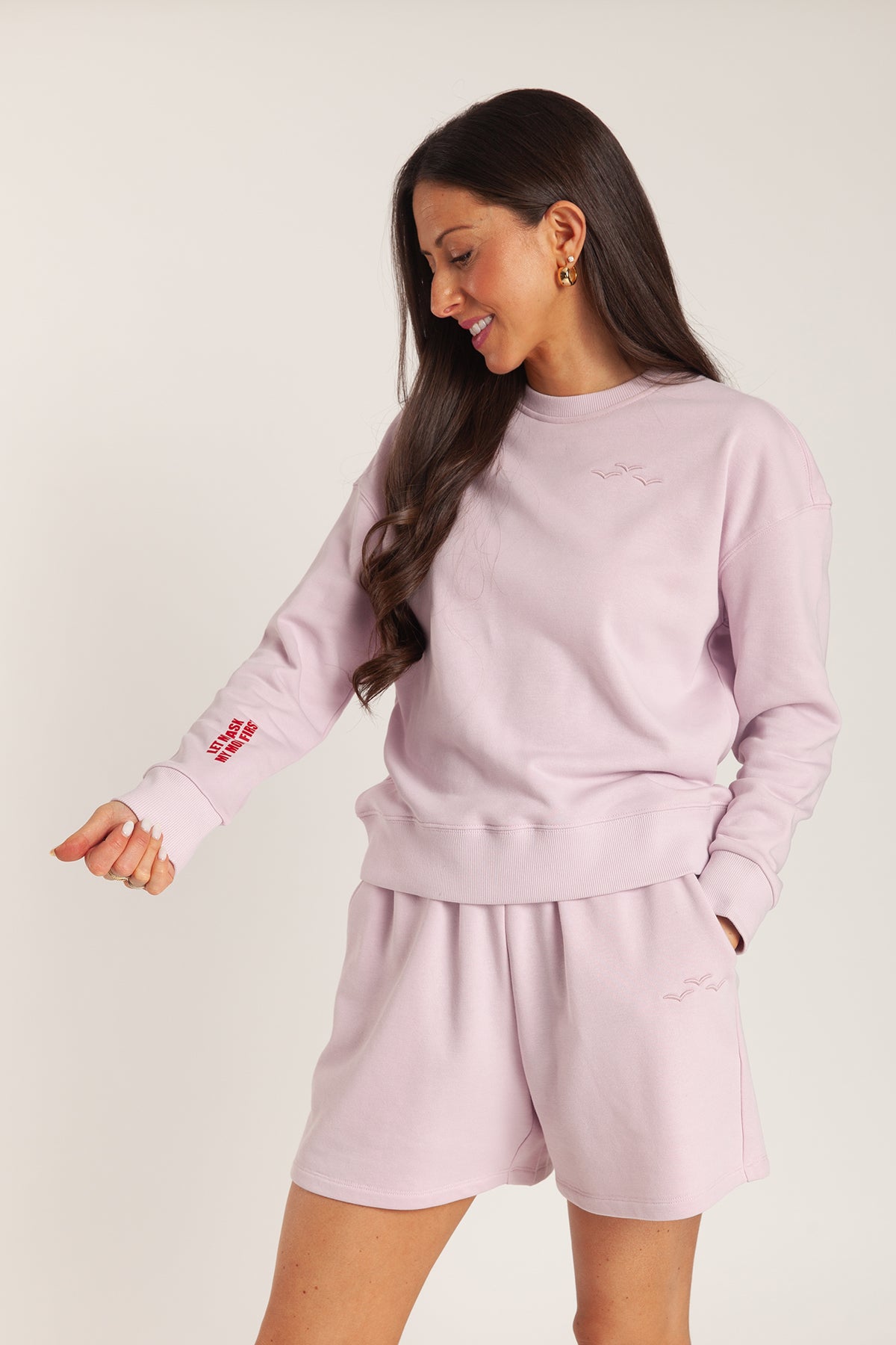 Let me Ask my mom first hoodie in lilac pink