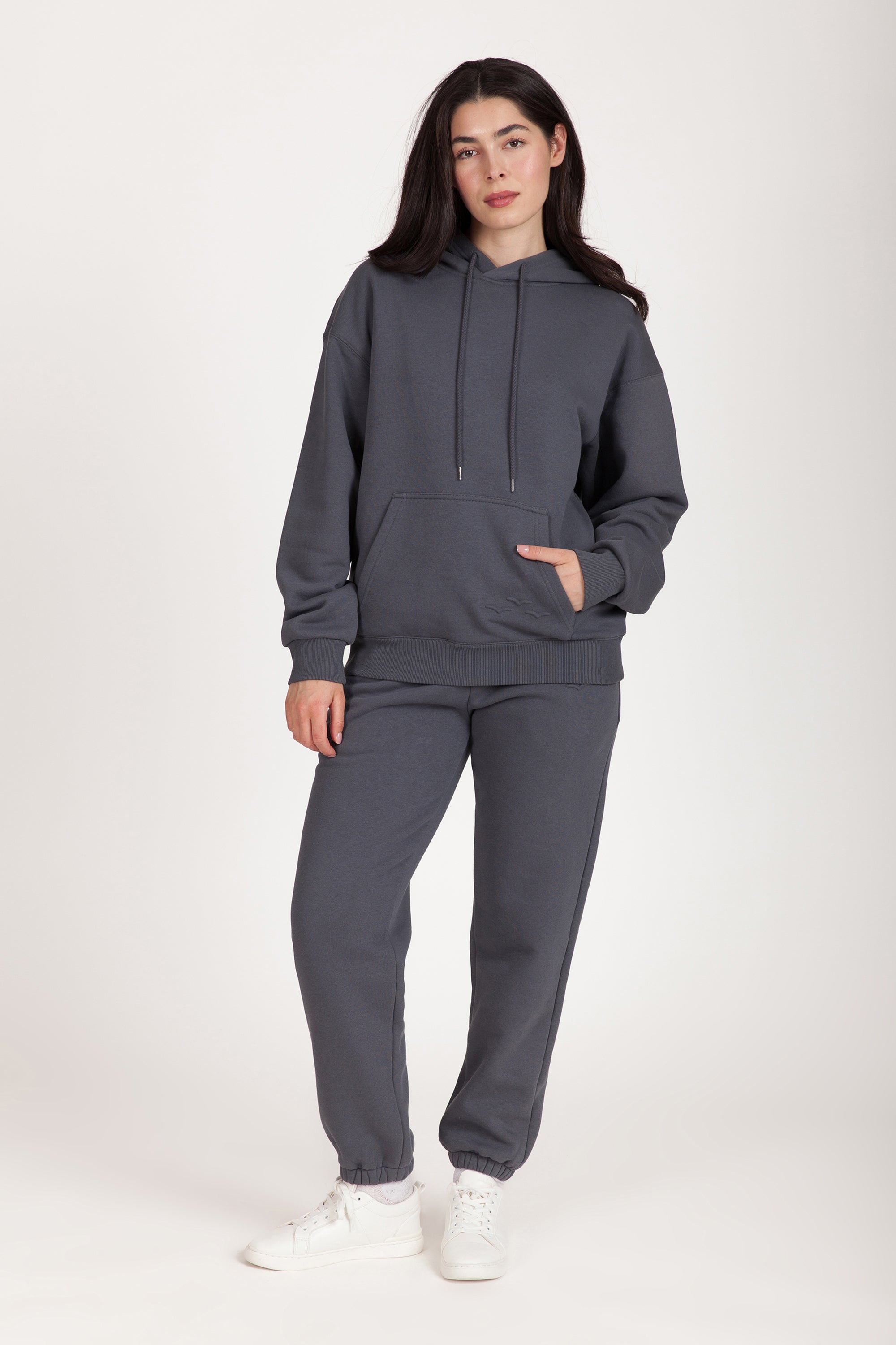 Fleece Oversized Hoodie in Navy Wash