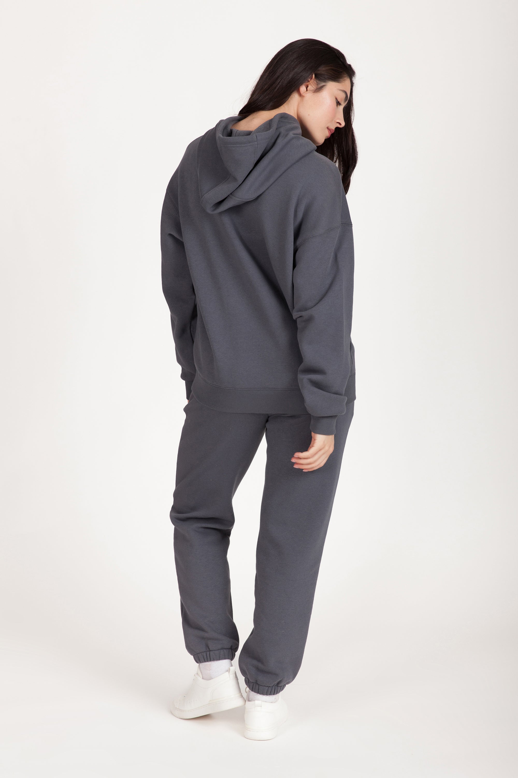 Fleece Oversized Hoodie in Navy Wash