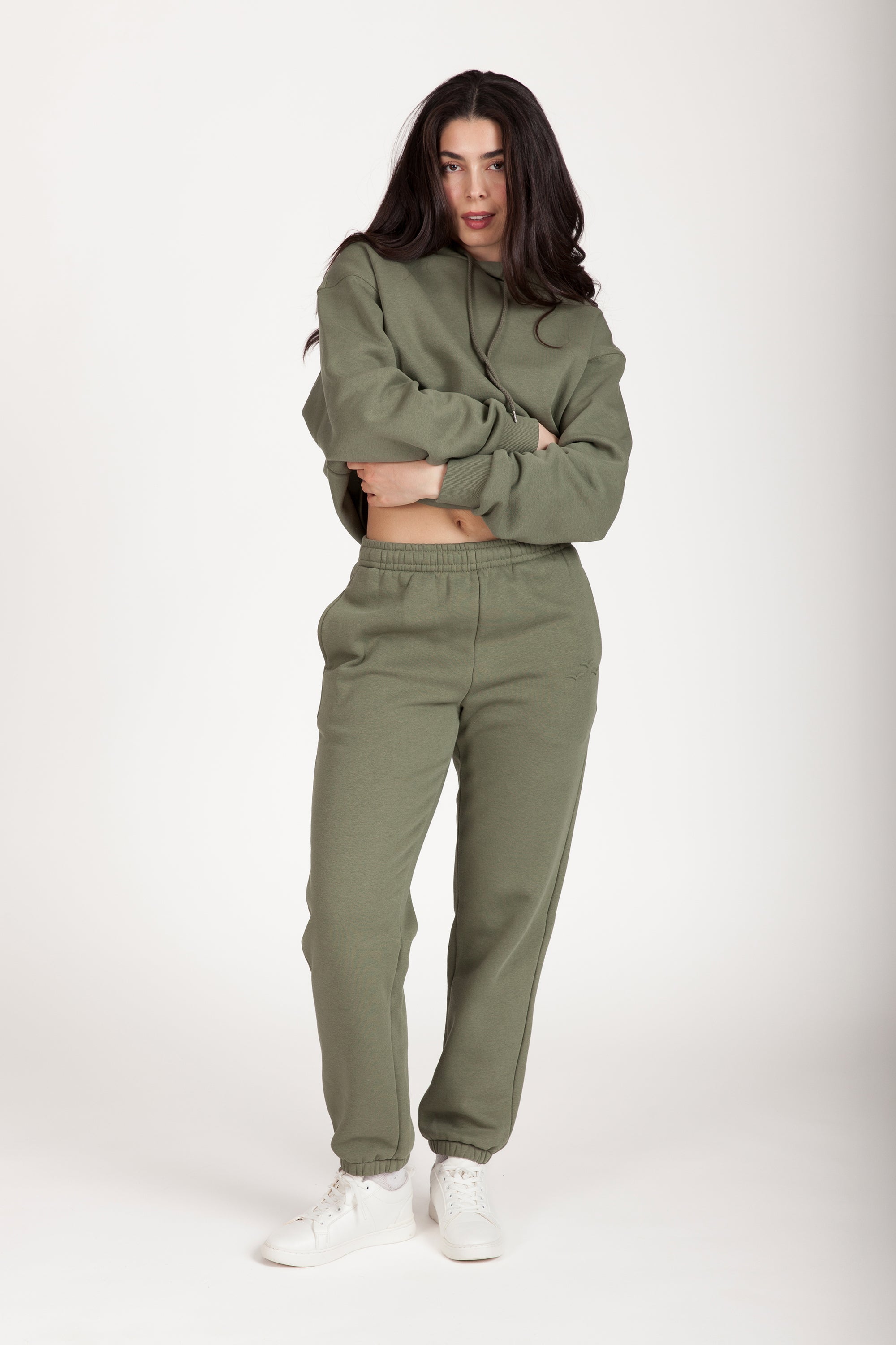 Fleece Regular Fit Sweatpants in Olive