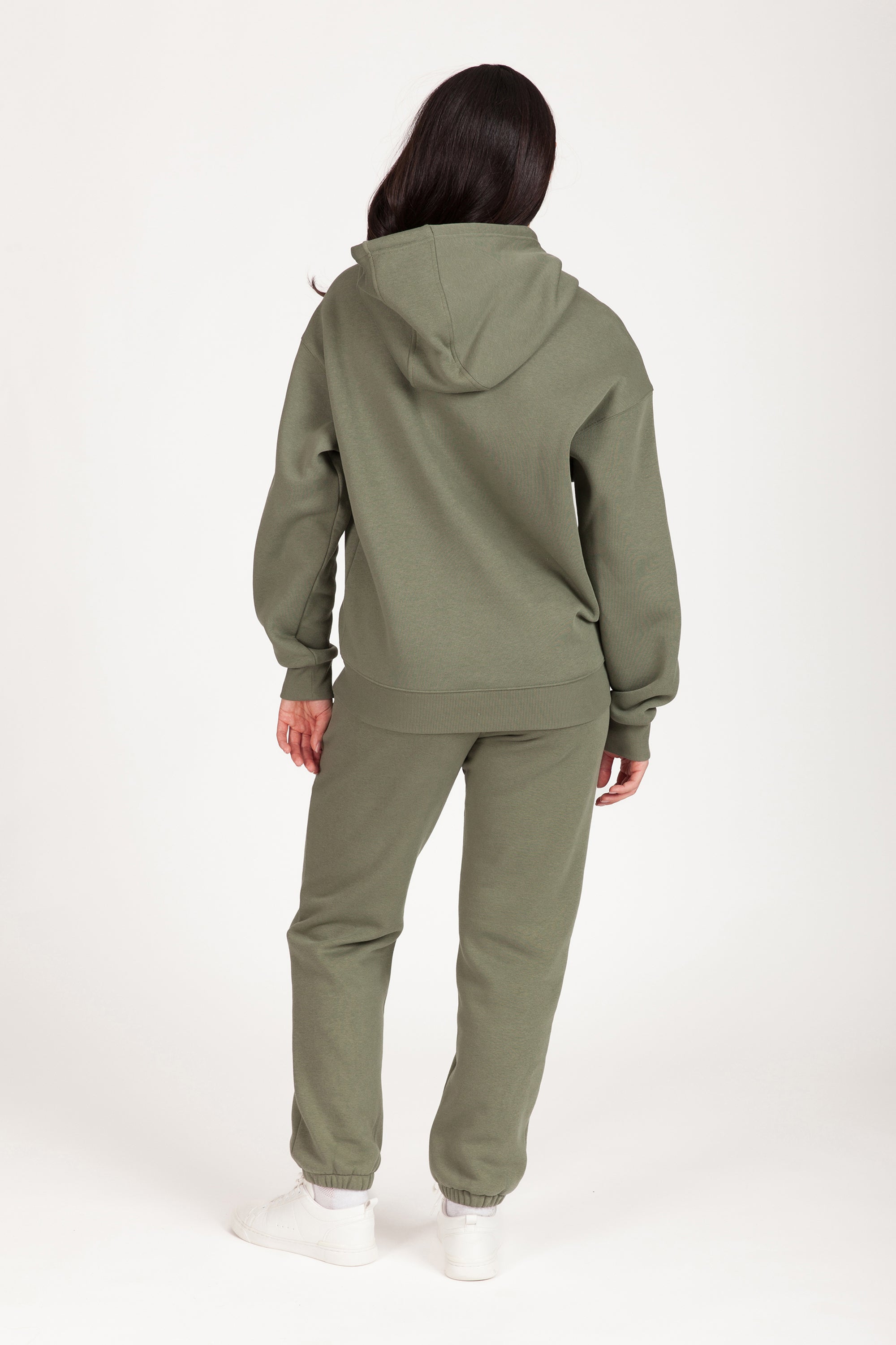 Fleece Oversized Hoodie in olive