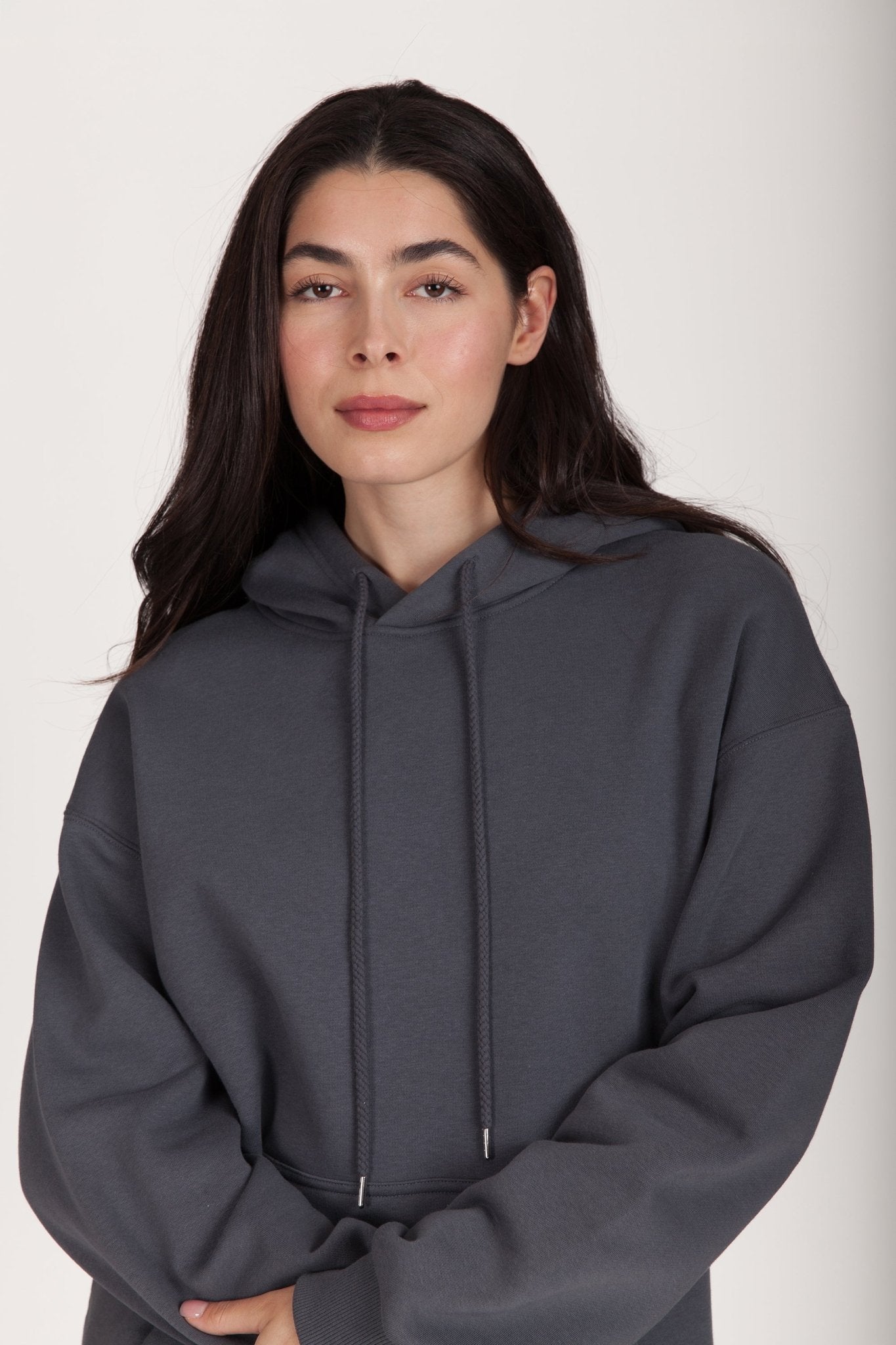 Fleece Oversized Hoodie in Navy Wash - Lazypants