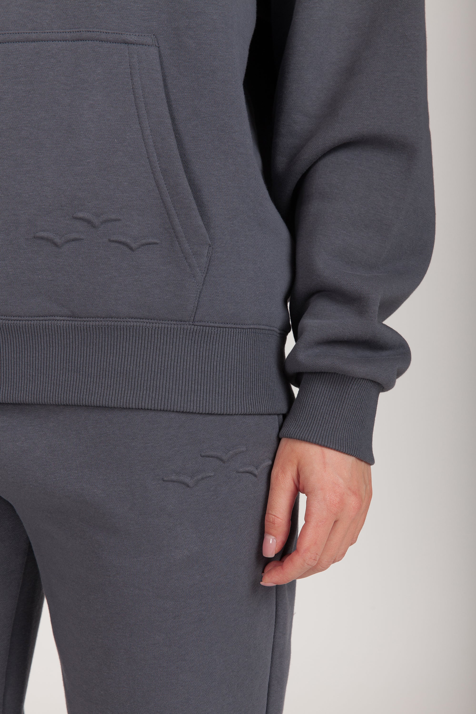 Fleece Oversized Hoodie in Navy Wash