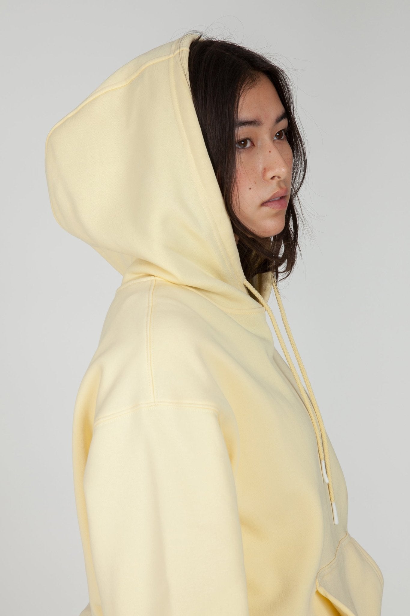 Fleece Oversized Hoodie in Vanilla Yellow - Lazypants