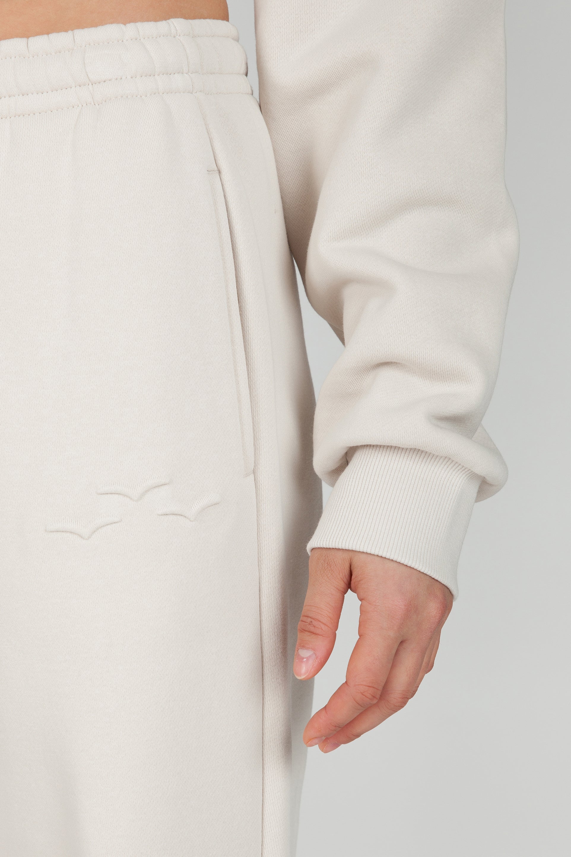 Nova premium fleece relaxed joggers in bone - Lazypants